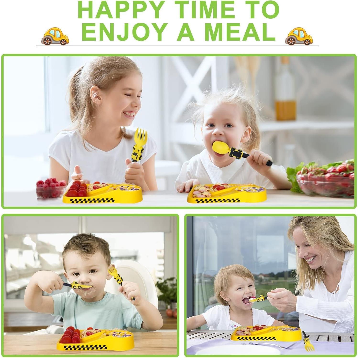 Set de Platos y Utensilios de Construcción Deinyi - Amarillo