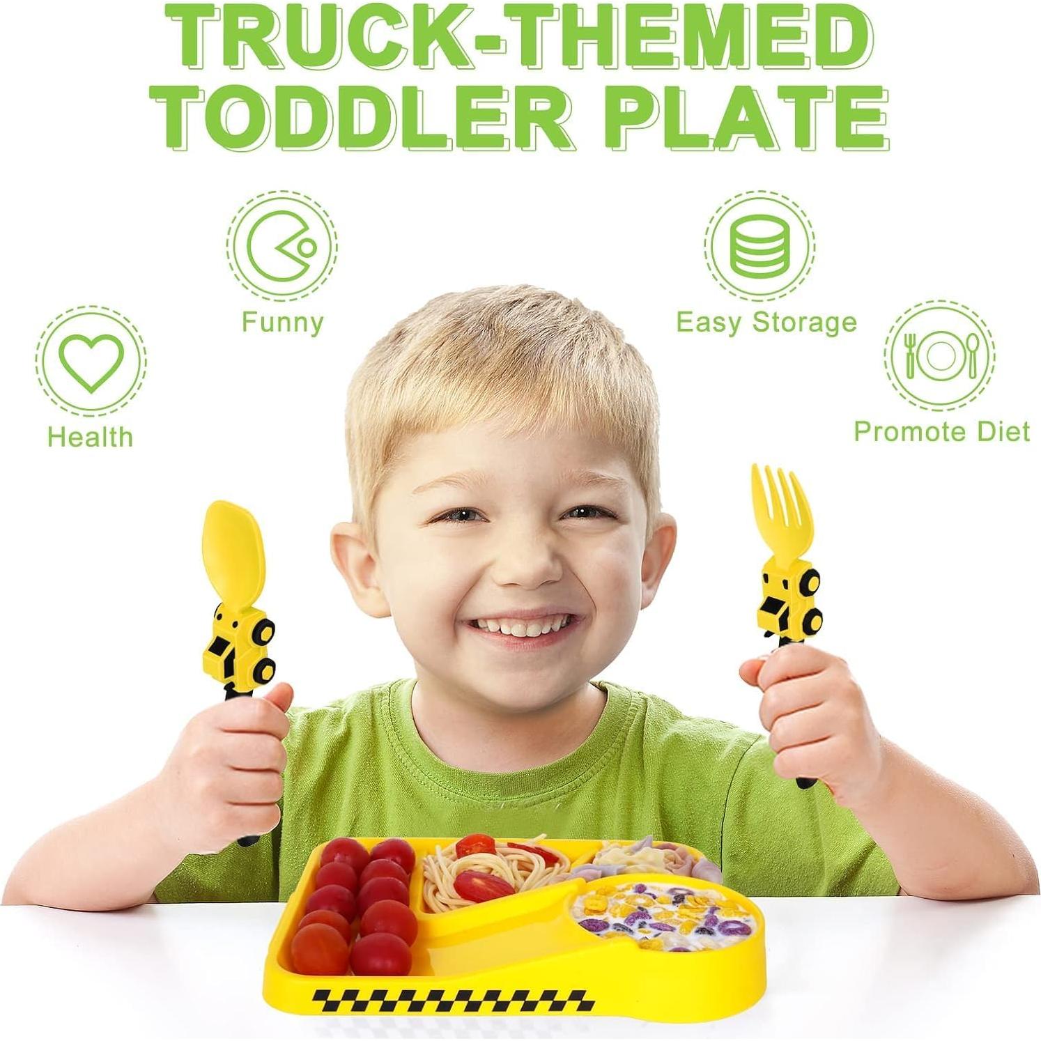 Set de Platos y Utensilios de Construcción Deinyi - Amarillo