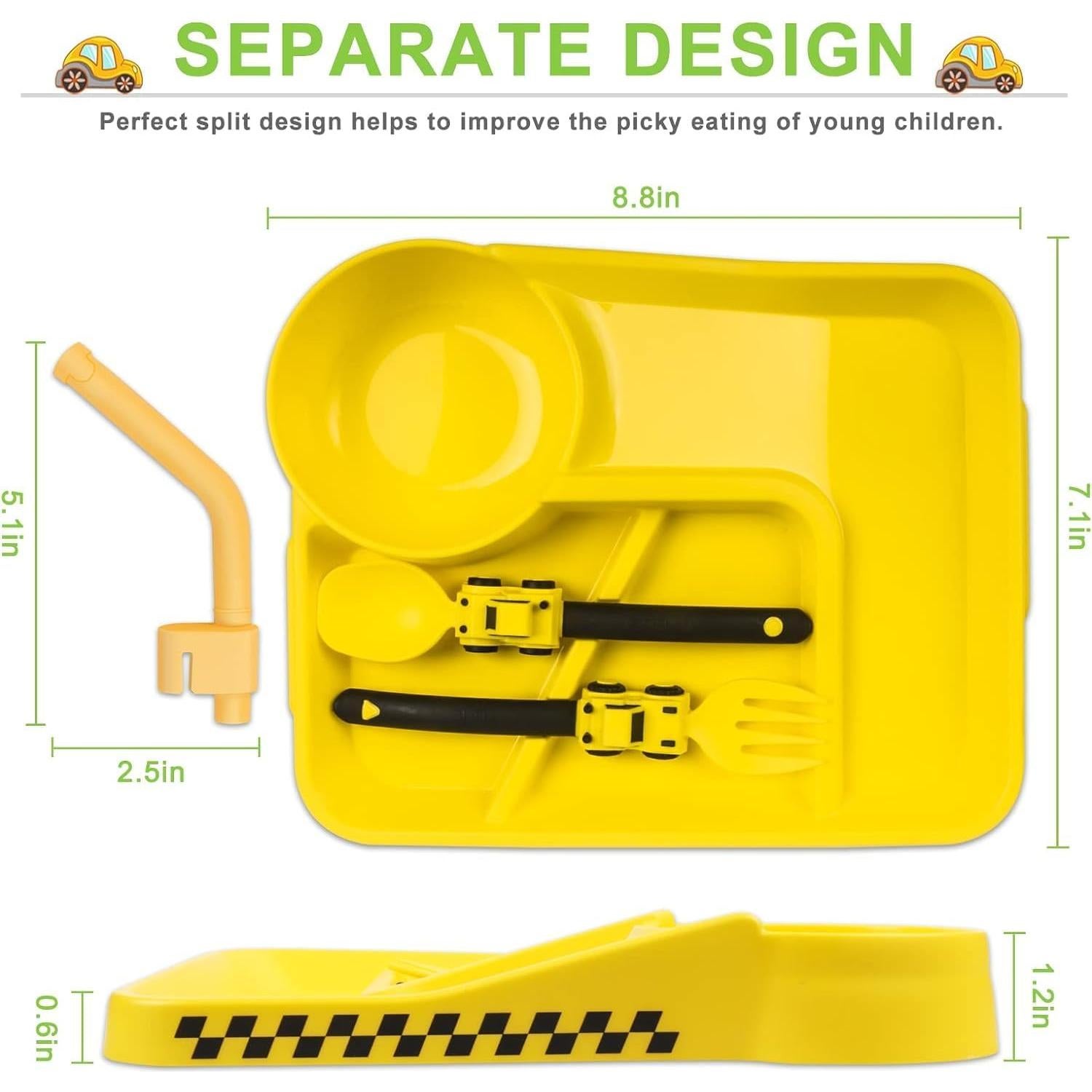 Set de Platos y Utensilios de Construcción Deinyi - Amarillo