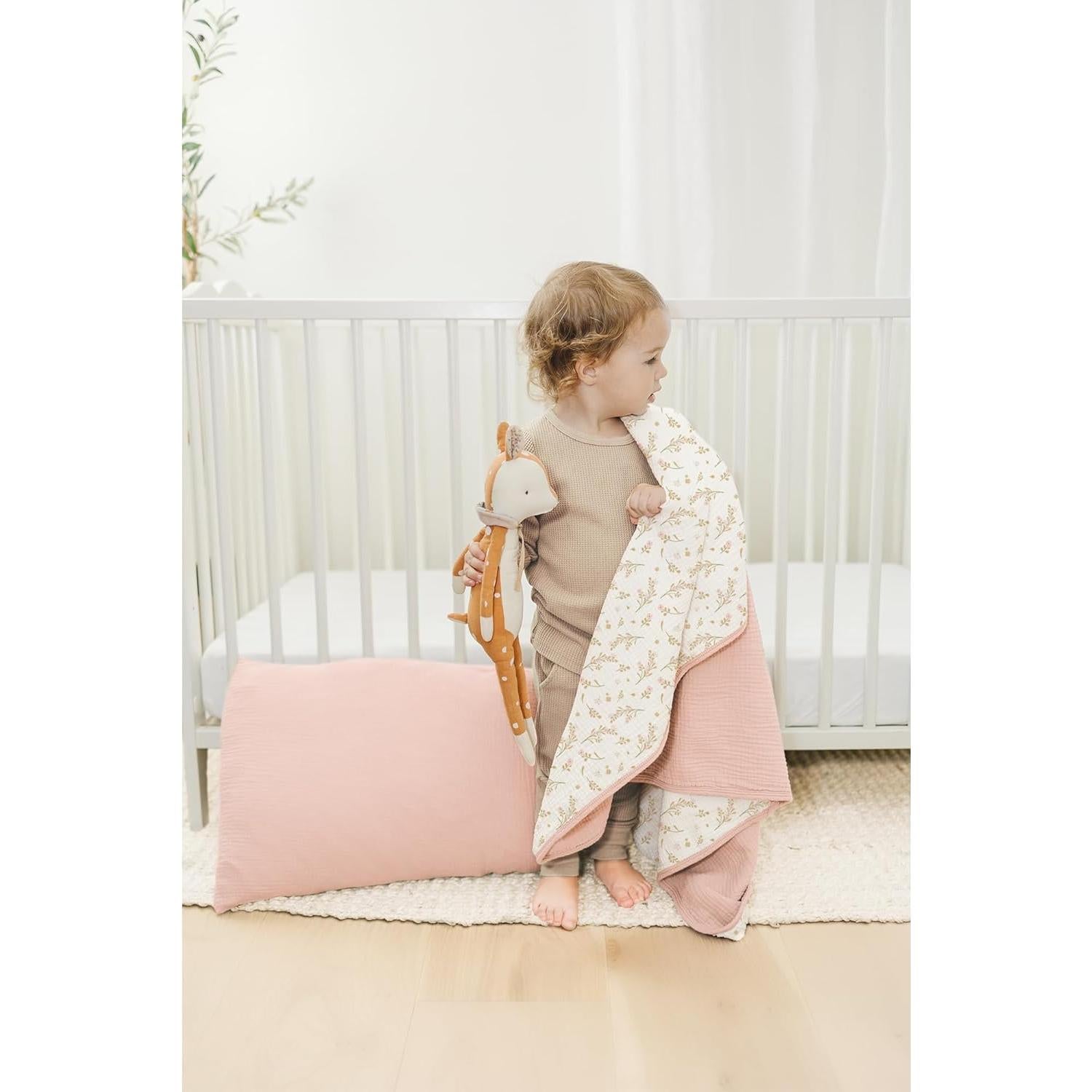 Manta de Muselina Konssy 100% Algodón Floral 101.6x91.4cm