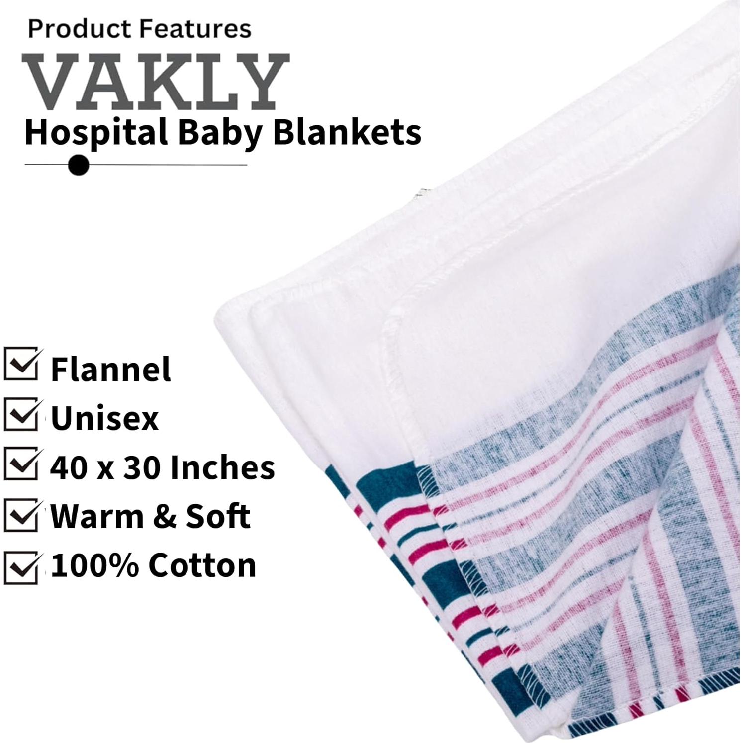 Mantas de Recepción para Bebés Vakly - 100% Algodón, 3 Unidades