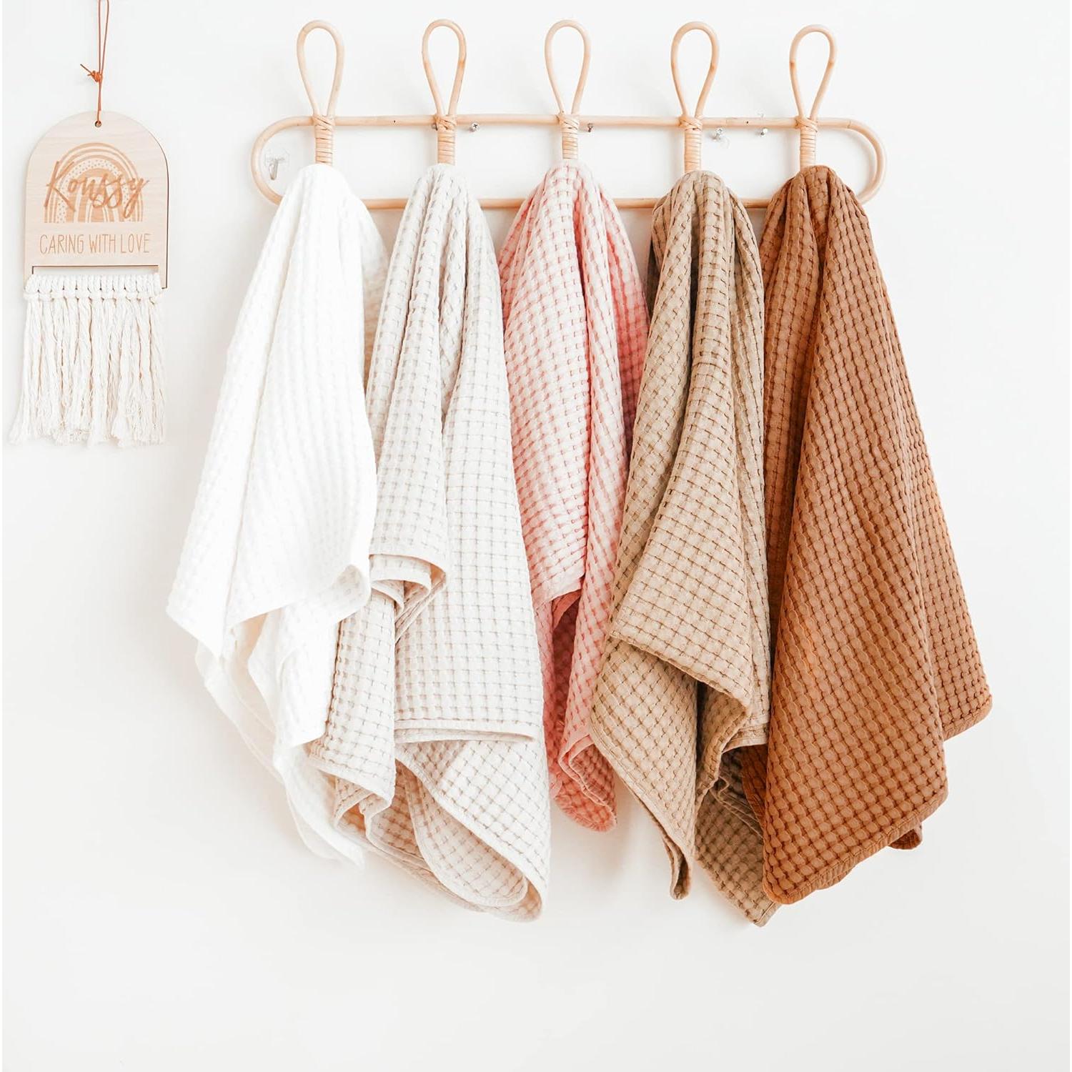 Manta de arrullo Konssy Waffle Avena 104x94 cm para bebé