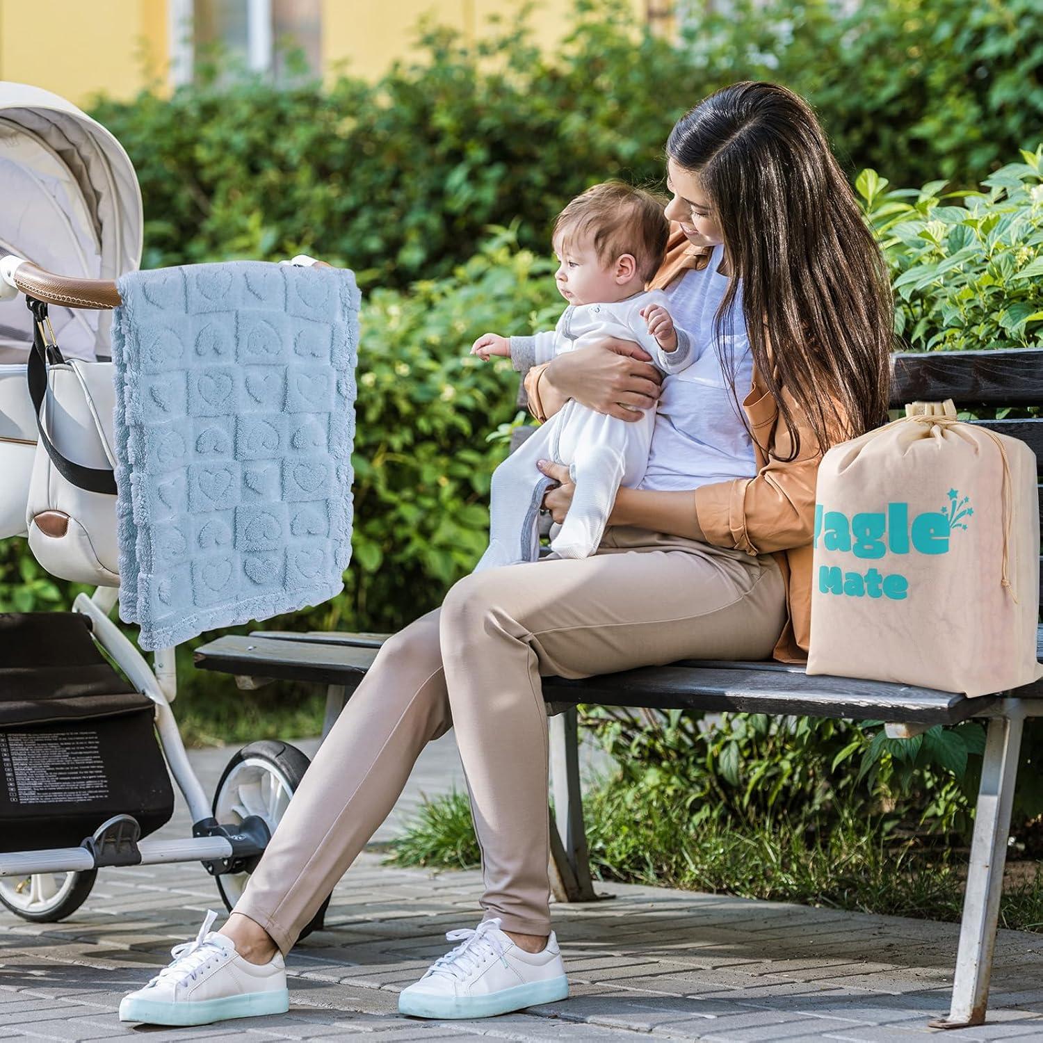 4 Mantas para Bebés Yagle Mate 76x102 cm Suaves y Coloridas