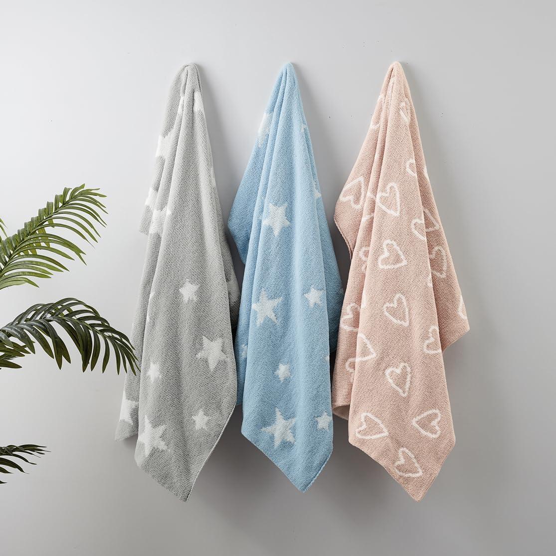 Manta Chenille Suave CREVENT 101.6x76.2cm Corazón Rosa