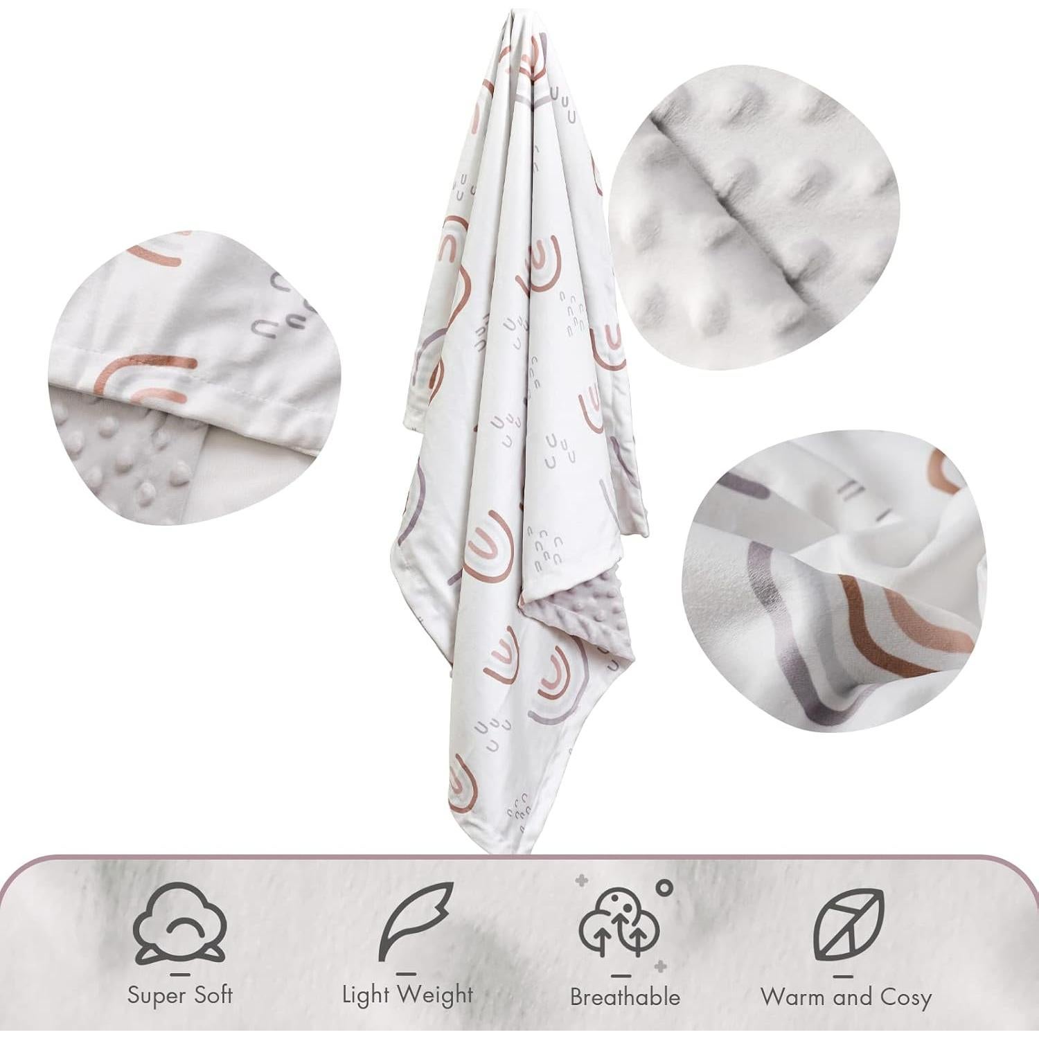 Manta para Bebés Soarwg Kids 76x102 cm Arcoíris Suave Unisex