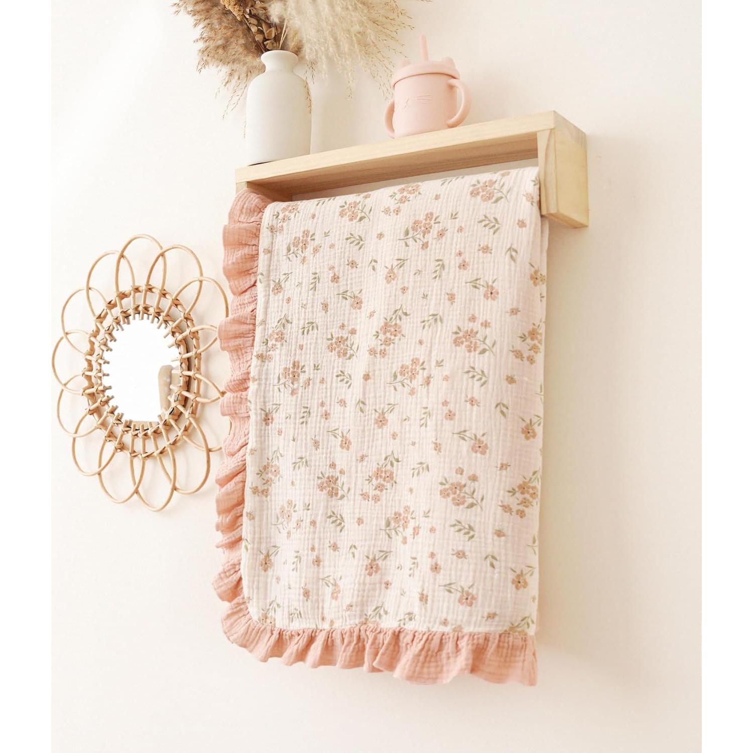 Manta de Muselina Konssy para Bebés 101.6x91.4cm Floral