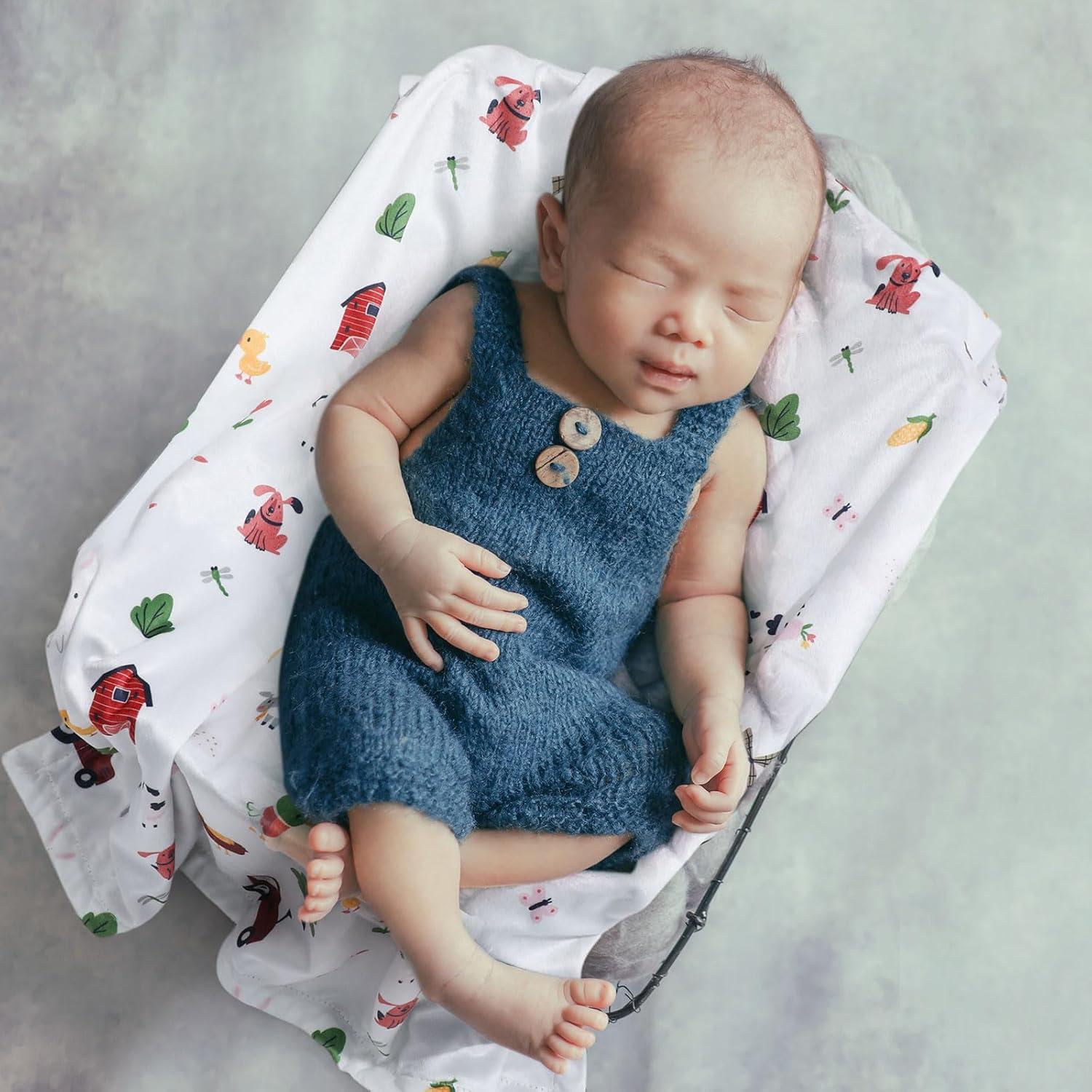 Tiamon Paquete de 4 Mantas para Bebés Animales 76 x 102 cm