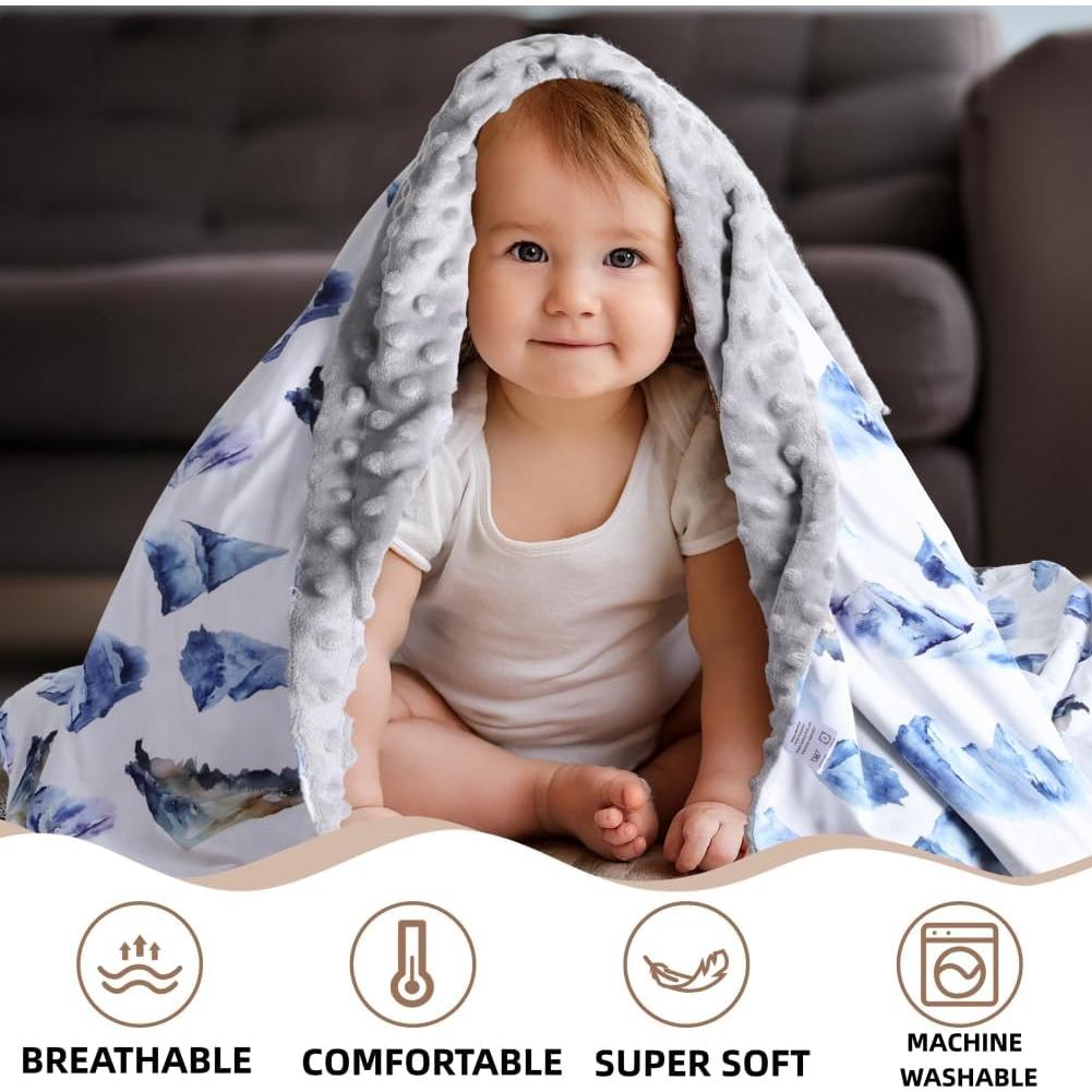 Manta Doble Capa Suave para Bebé FIGEPO 102x76 cm Dinosaurio