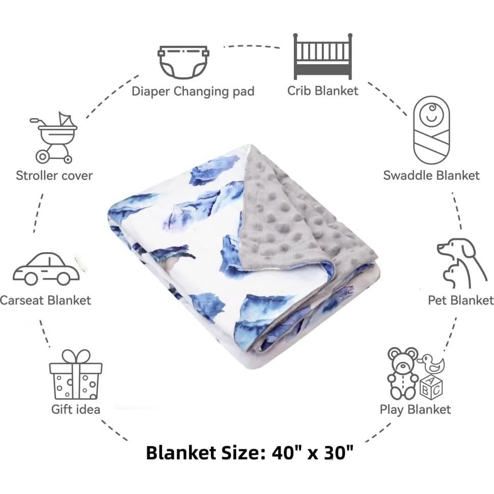 Manta Doble Capa Suave para Bebé FIGEPO 102x76 cm Dinosaurio