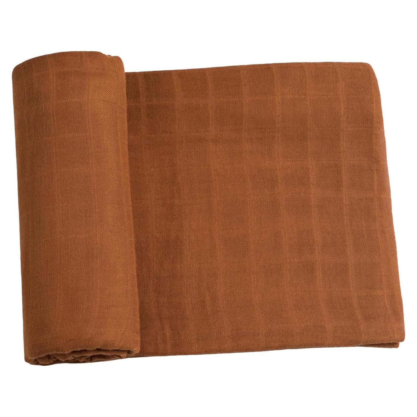 Manta de Muselina Meracorallo 120x120 cm Marrón Suave y Transpirable