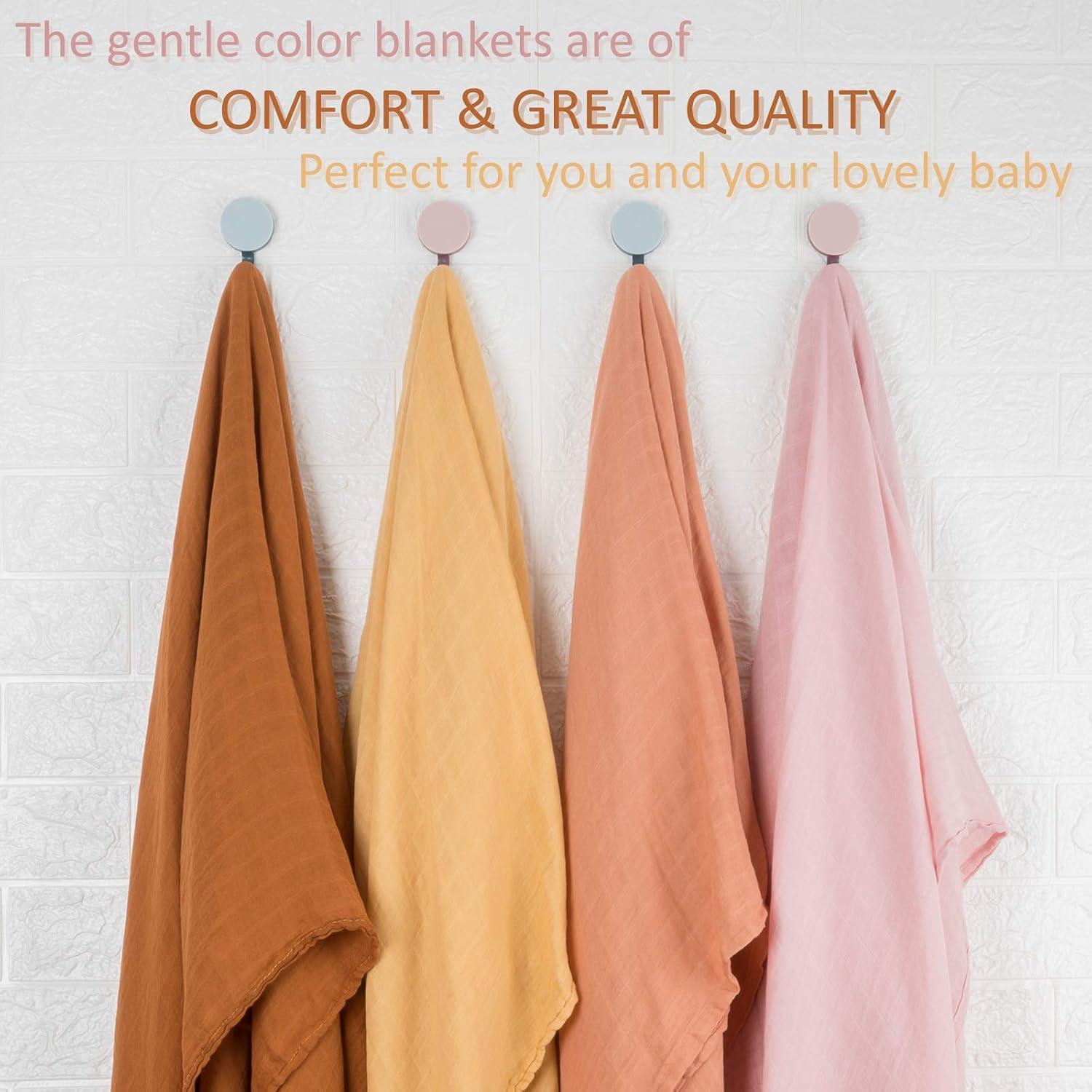 Manta de Muselina Meracorallo 120x120 cm Marrón Suave y Transpirable