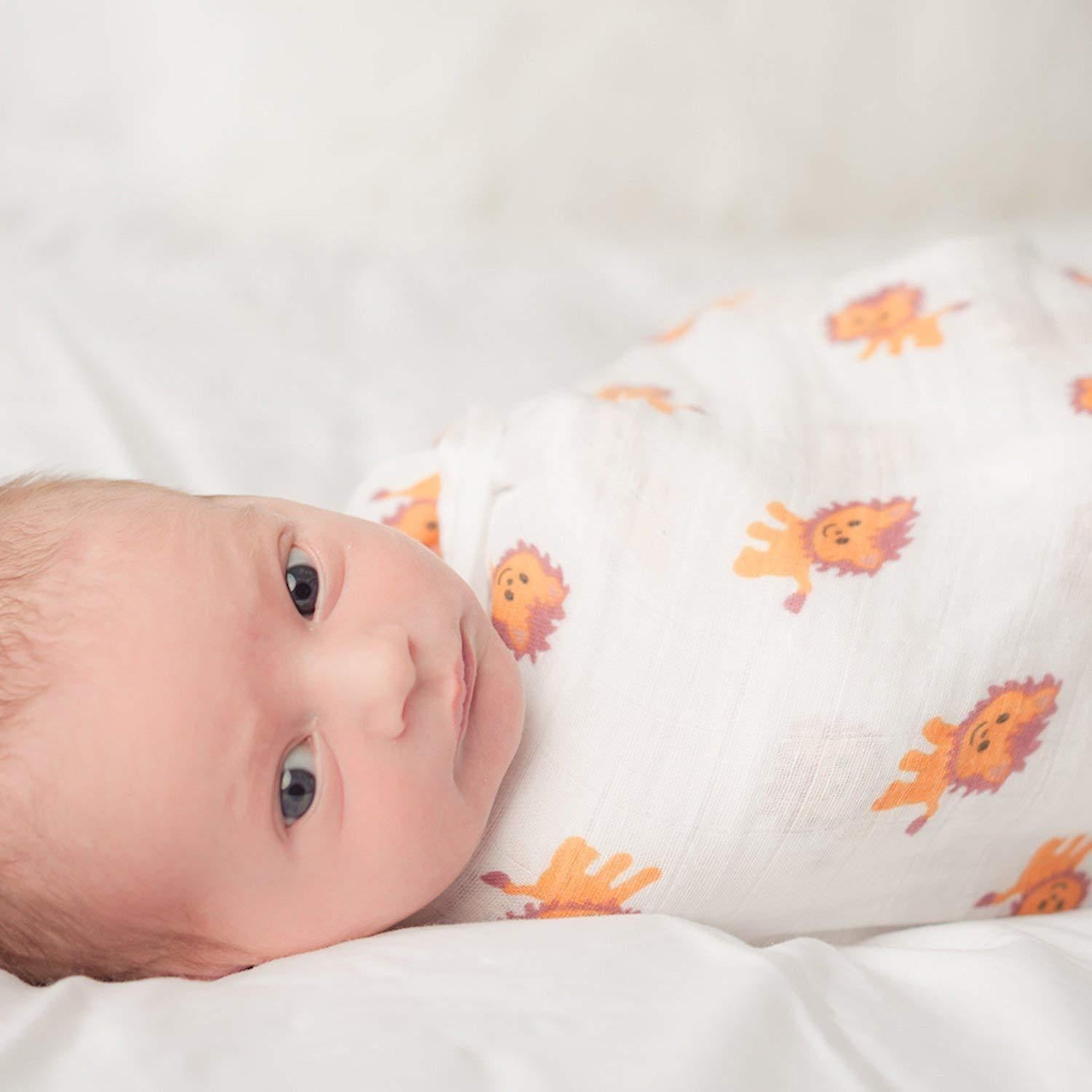 Mantas de Muselina CuddleBug 4 Piezas 119x119 cm Amigos Safari