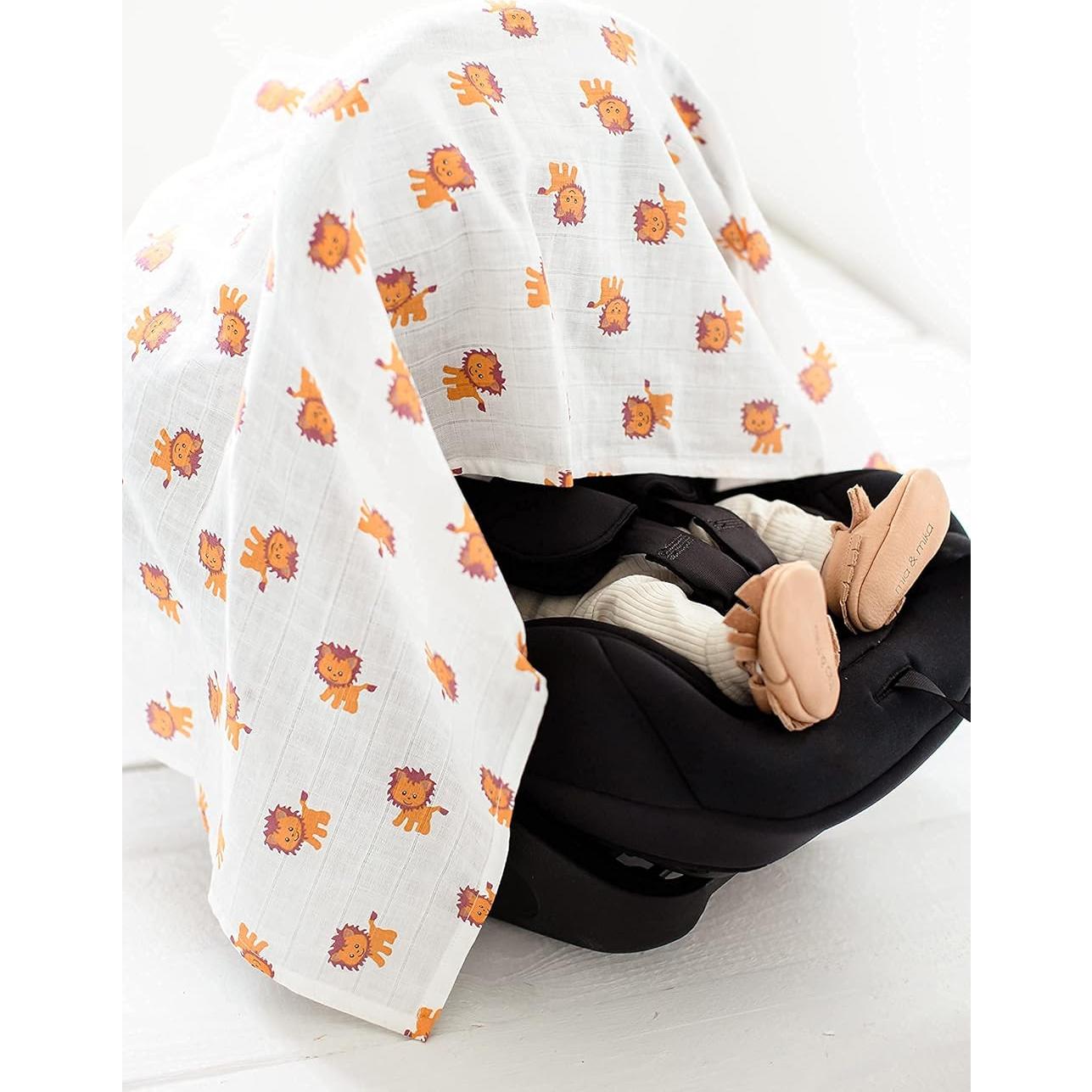Mantas de Muselina CuddleBug 4 Piezas 119x119 cm Amigos Safari