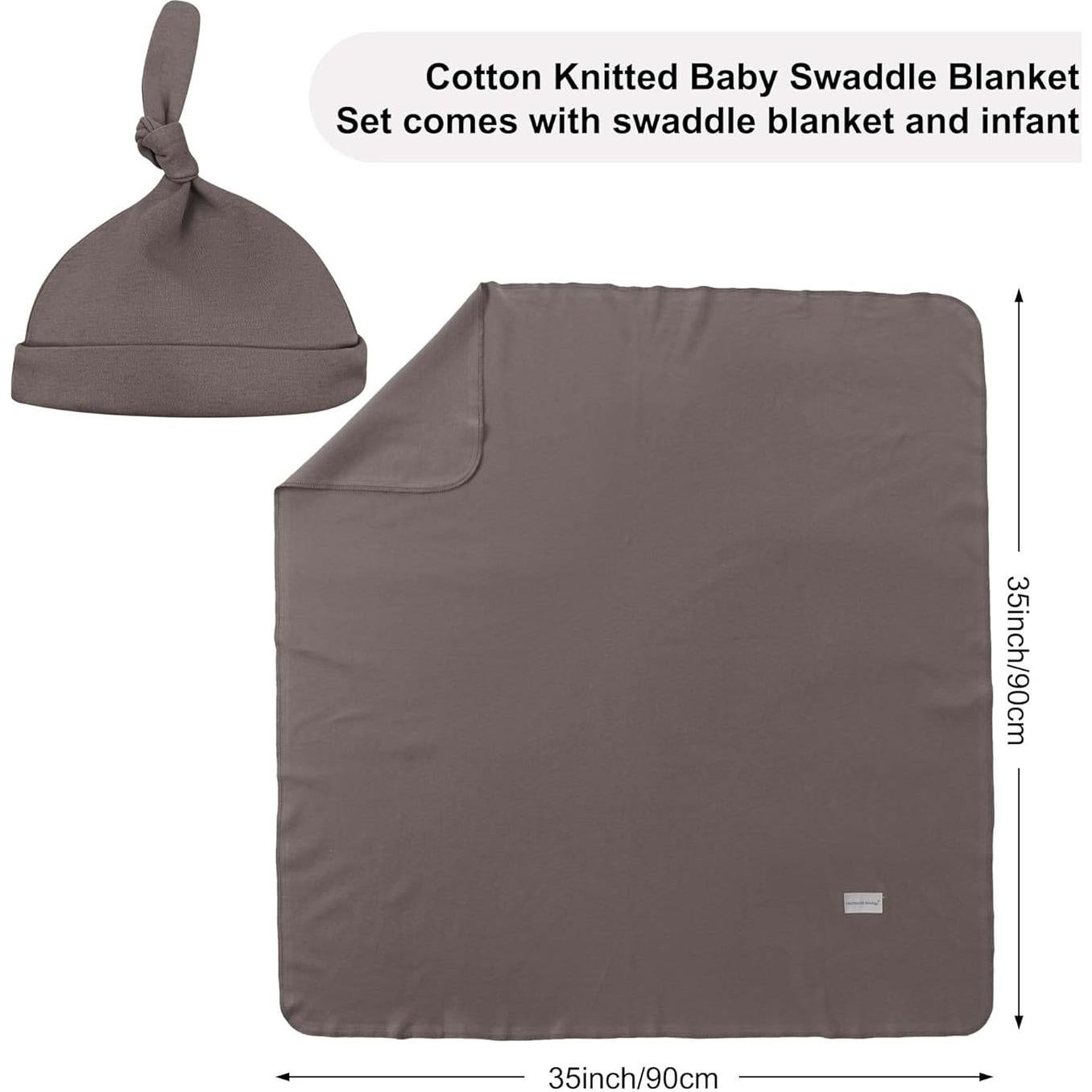 Manta de Envueltos 100% Algodón Miracle Baby + Sombrero Gris