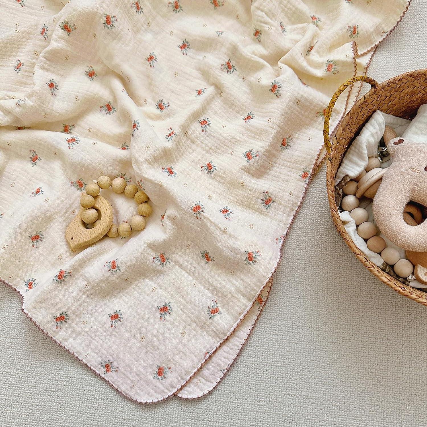 Manta de Muselina para Bebés BuLuTu 100% Algodón 120x130 cm