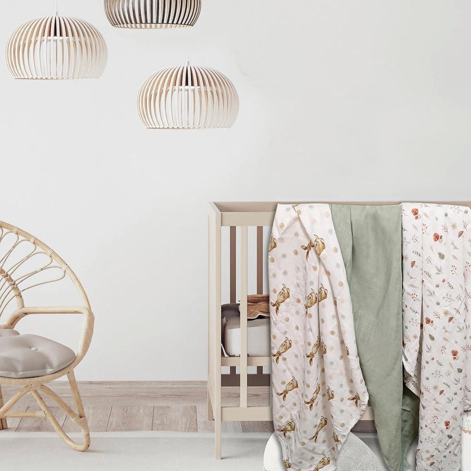 Mantas de Muselina Kiddolove - 3 Piezas 119cm x 119cm - Suaves y Transpirables