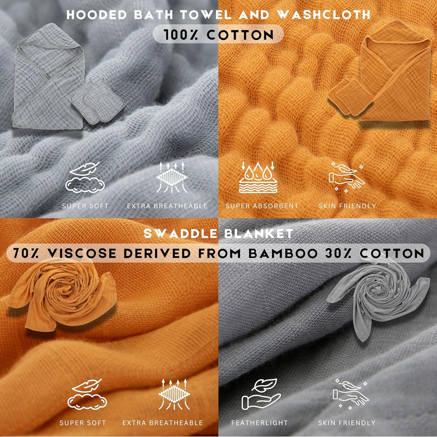 Conjunto de Esenciales para Bebés PULKRIFY 3 en 1 Algodón y Viscosa