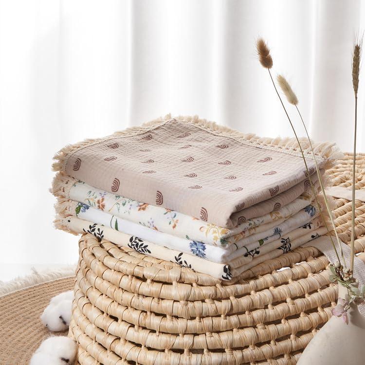 Manta de Muselina Insular 120x100 cm Bohemia con Borlas