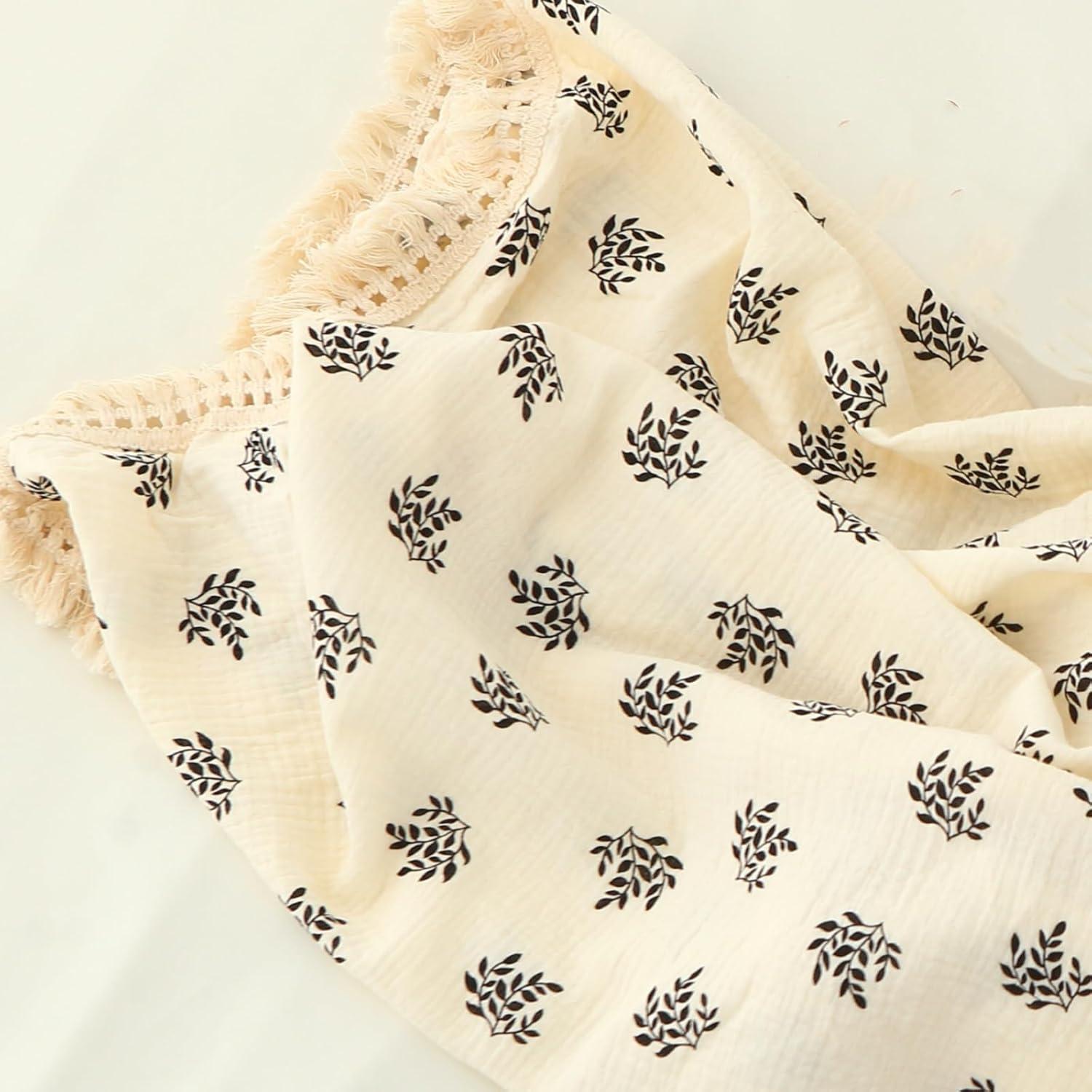 Manta de Muselina Insular 120x100 cm Bohemia con Borlas