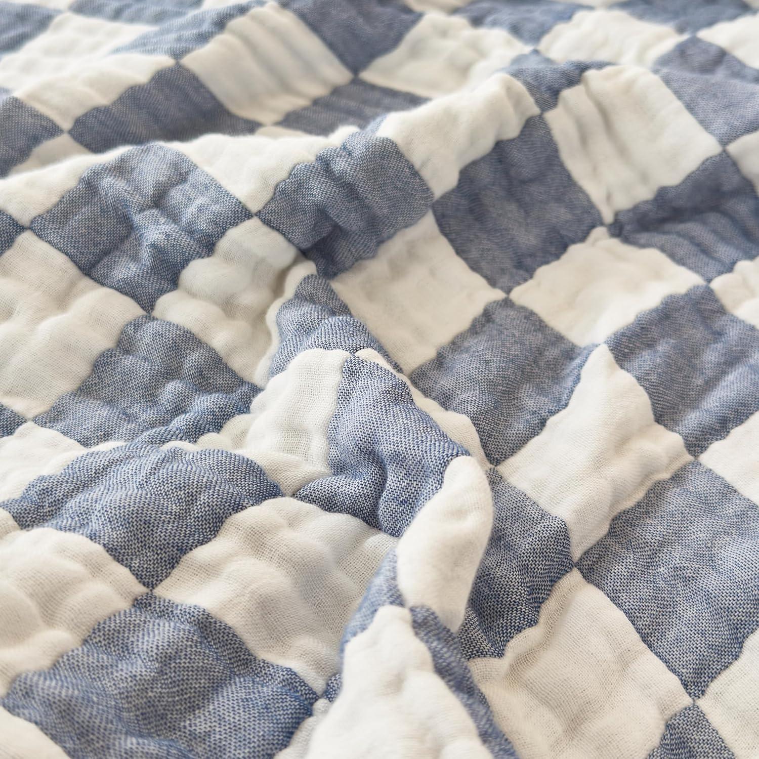 Manta de Muselina Brnabiou 100% Algodón 104x104 cm Azul