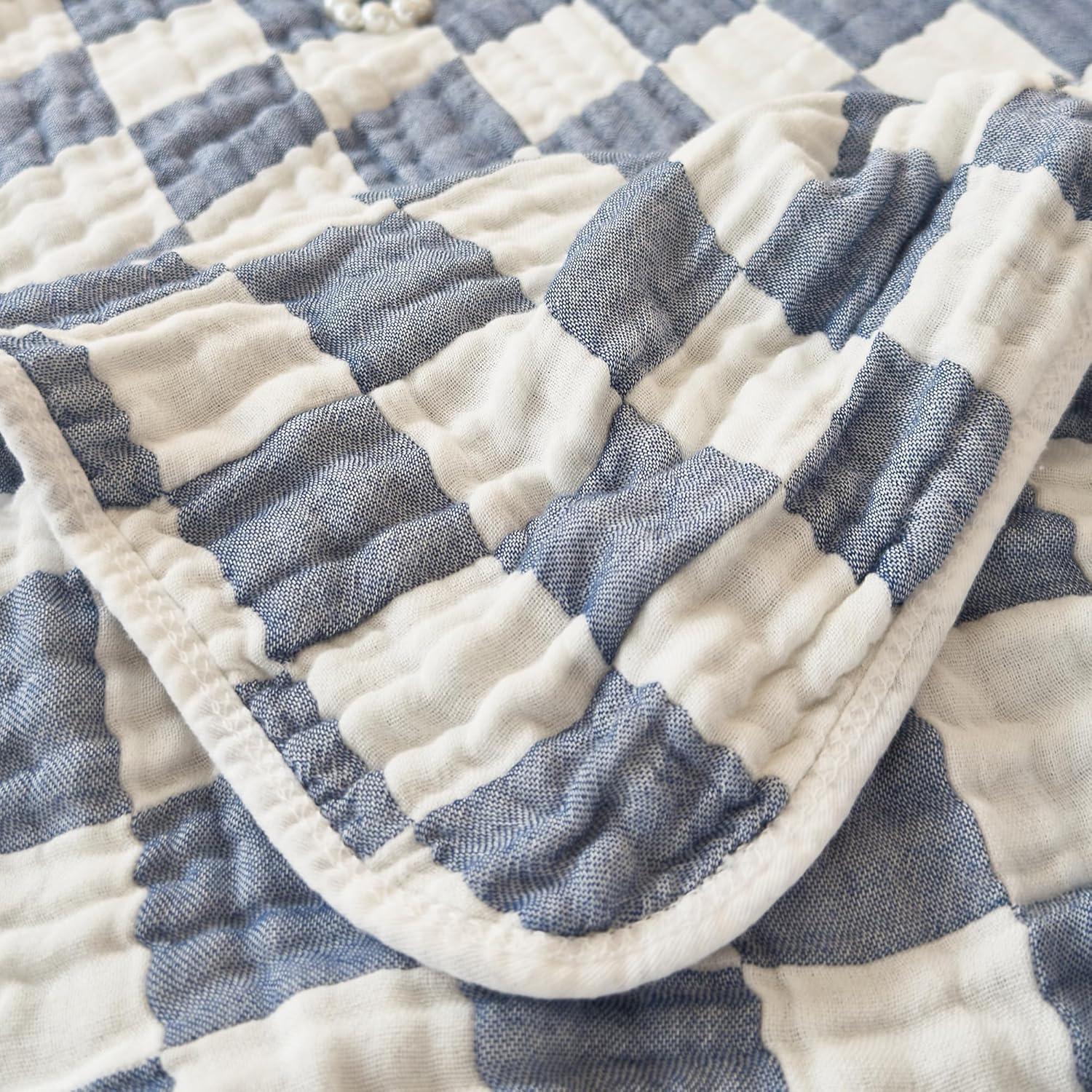 Manta de Muselina Brnabiou 100% Algodón 104x104 cm Azul