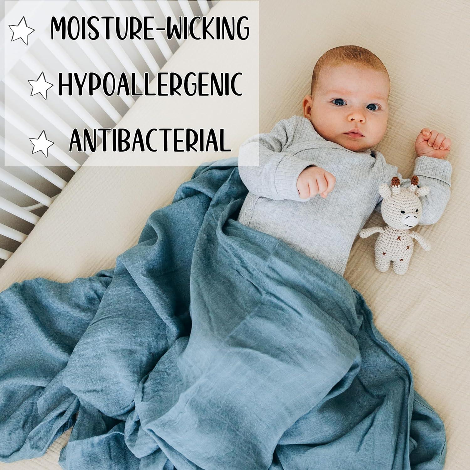 Manta de Muselina para Bebé Roo y Bear 120x120 cm 2 Pzas Gatos Espaciales