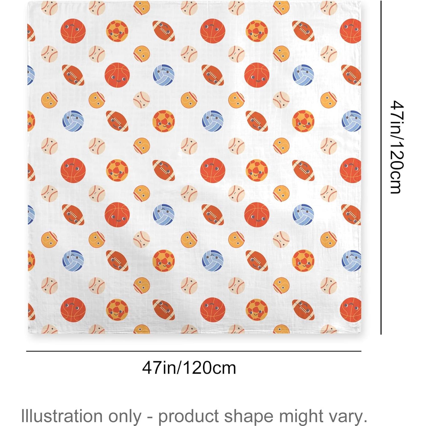 Mantas de Muselina IBESTOPIA 120x120 cm Paquete de 2 Bebés