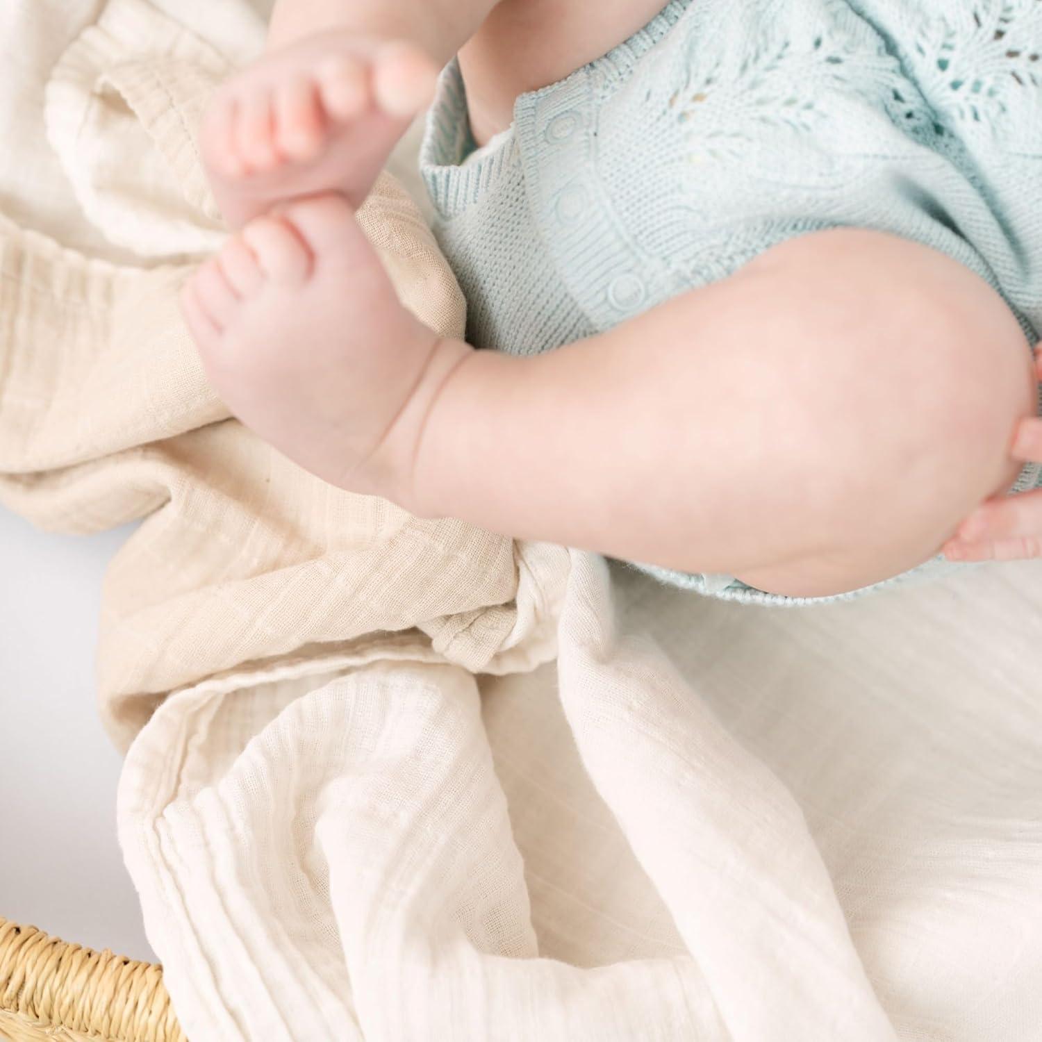 Set de 3 Mantas de Muselina 100% Algodón Crane Baby 120x120cm