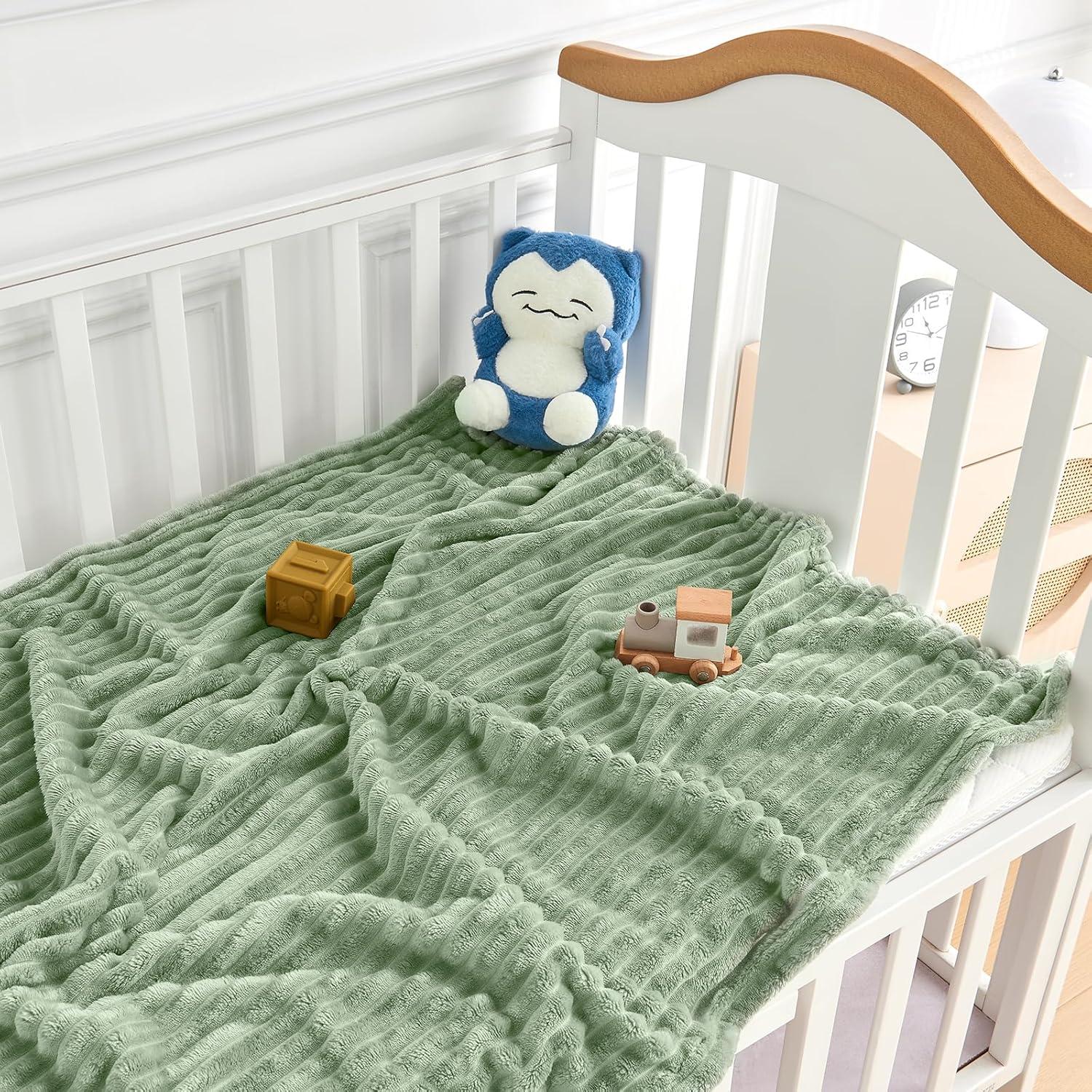 Manta de bebé Eonkasp 76x102 cm verde salvia suave y ligera