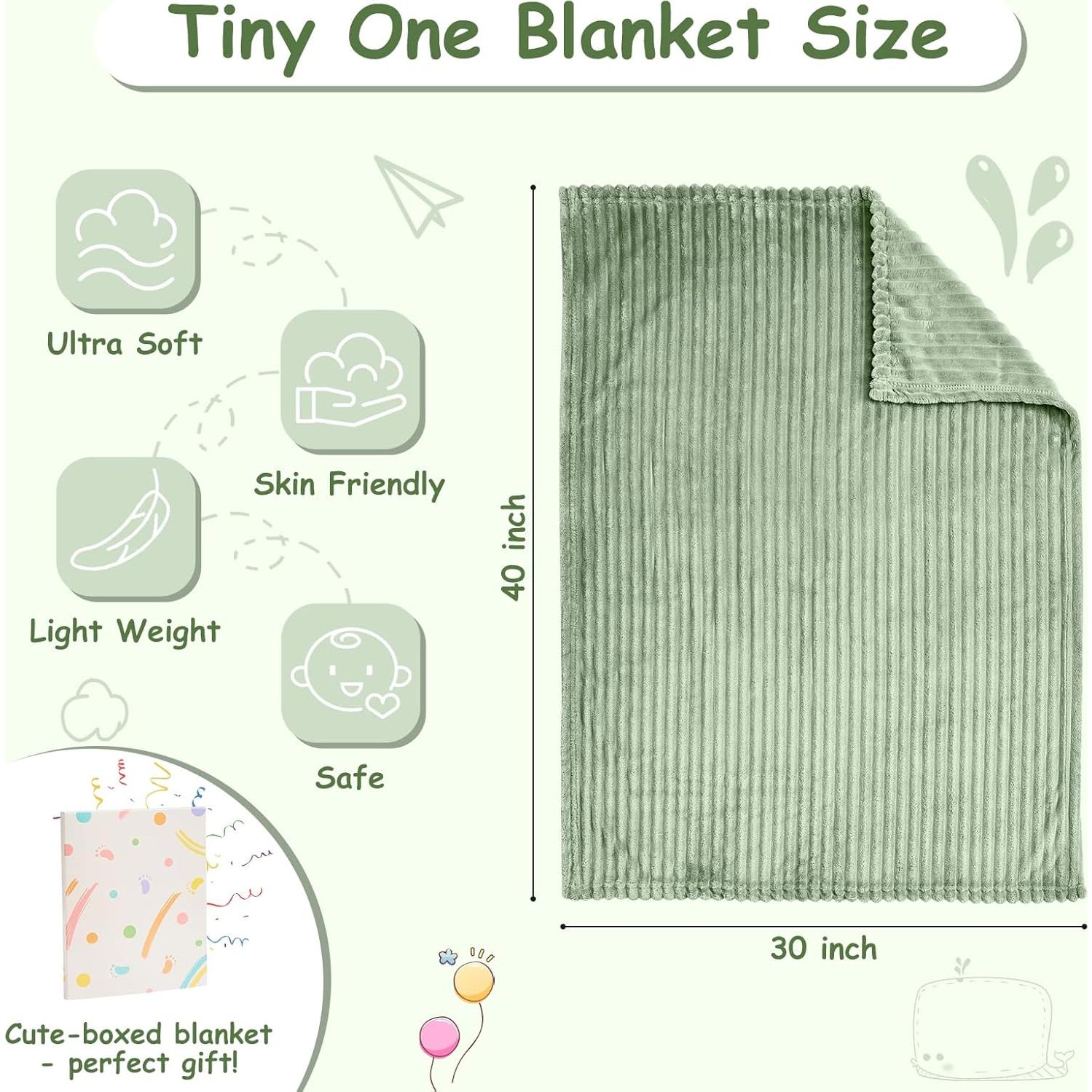 Manta de bebé Eonkasp 76x102 cm verde salvia suave y ligera