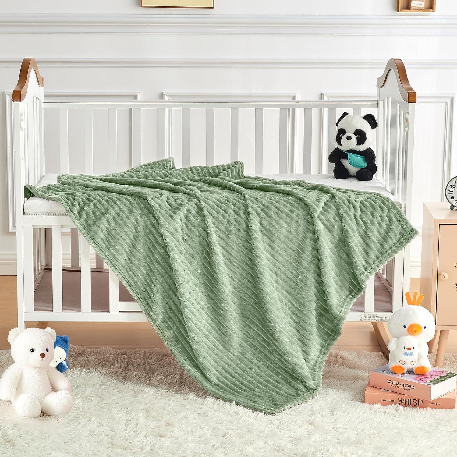 Manta de bebé Eonkasp 76x102 cm verde salvia suave y ligera