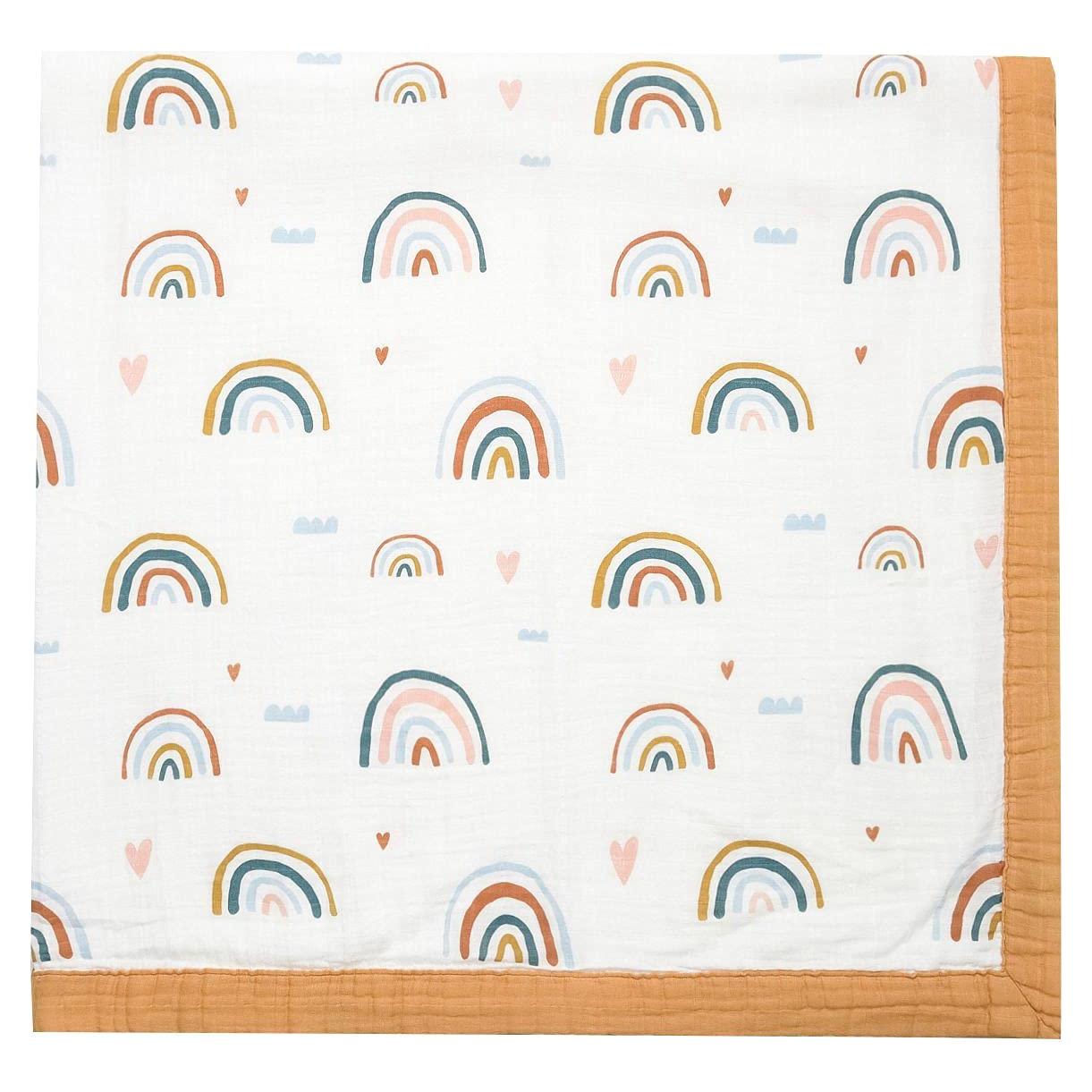 Manta de Muselina Little Jump 120x120 cm Arcoíris Suave