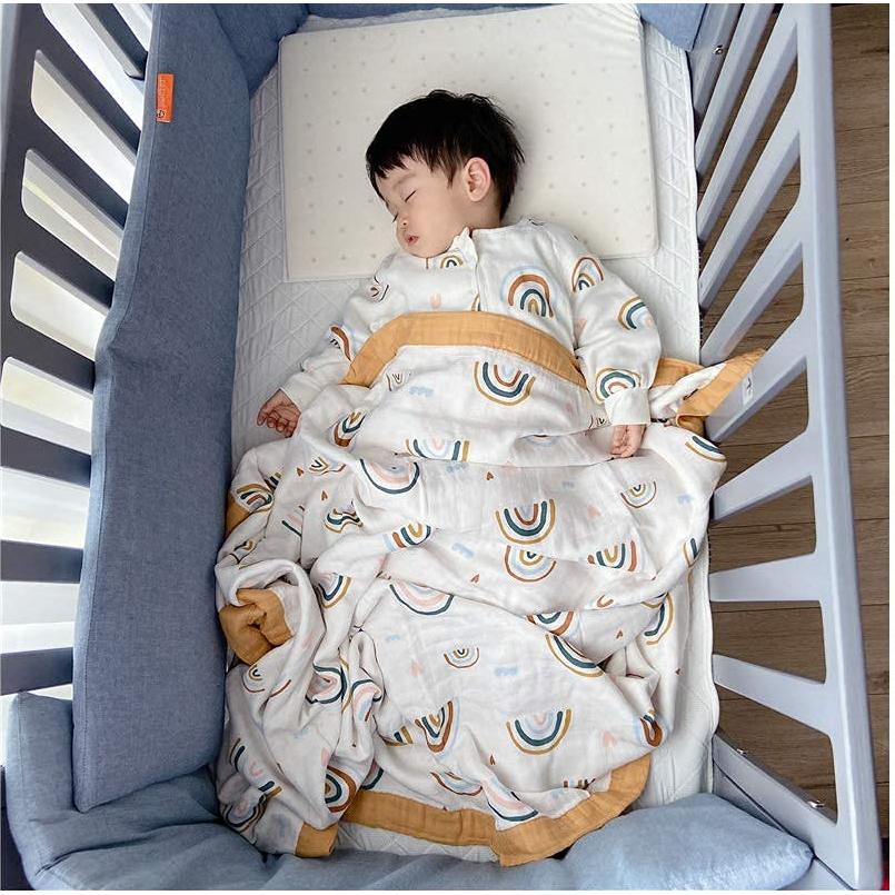 Manta de Muselina Little Jump 120x120 cm Arcoíris Suave