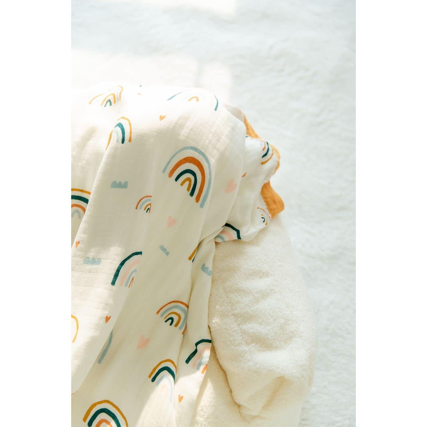 Manta de Muselina Little Jump 120x120 cm Arcoíris Suave