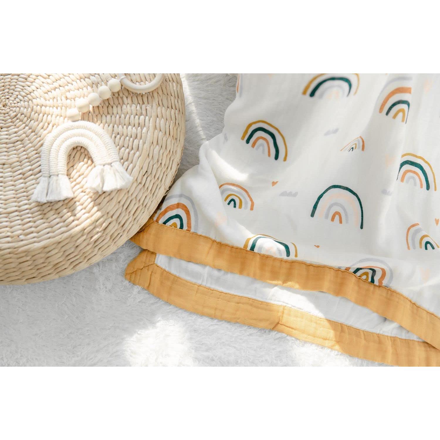 Manta de Muselina Little Jump 120x120 cm Arcoíris Suave