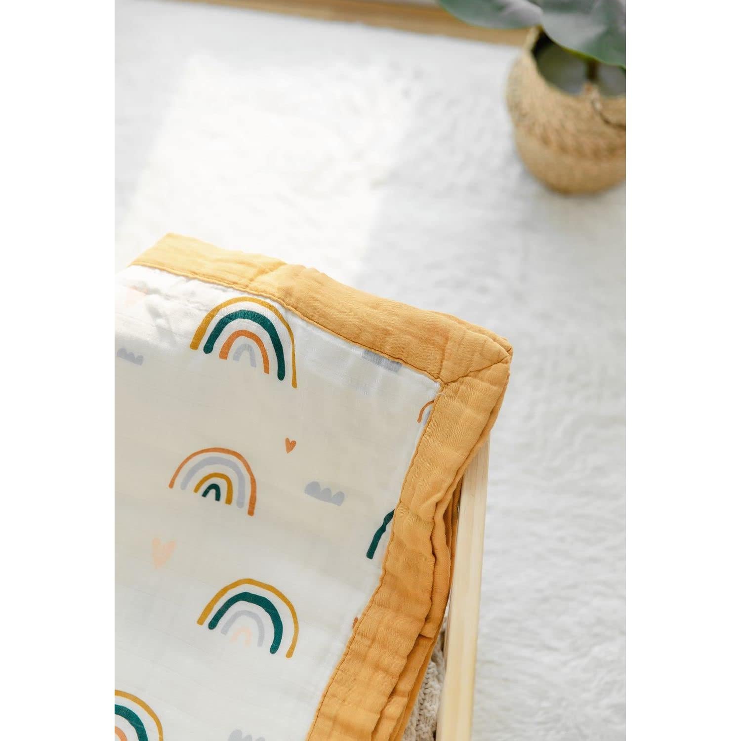 Manta de Muselina Little Jump 120x120 cm Arcoíris Suave