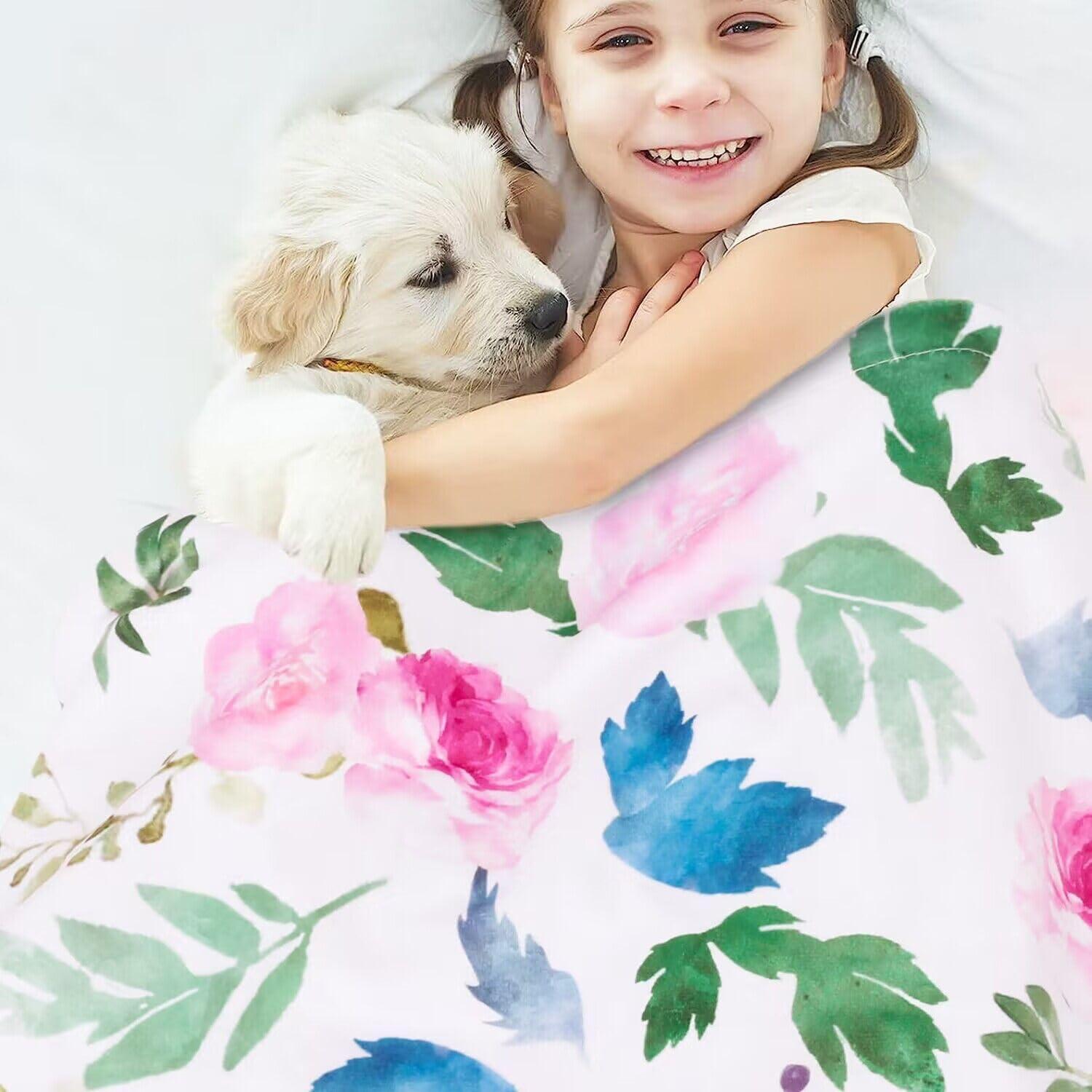 Manta para Bebés HOMRITAR Rosa Floral 75 x 100 cm Suave