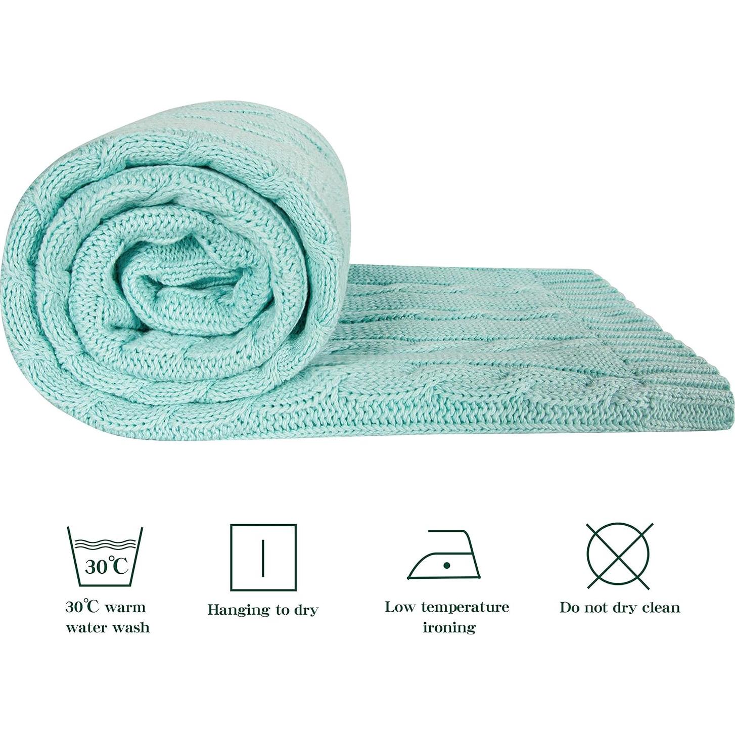 Manta de Algodón NTBAY 30x40 Pulgadas Azul Claro Suave