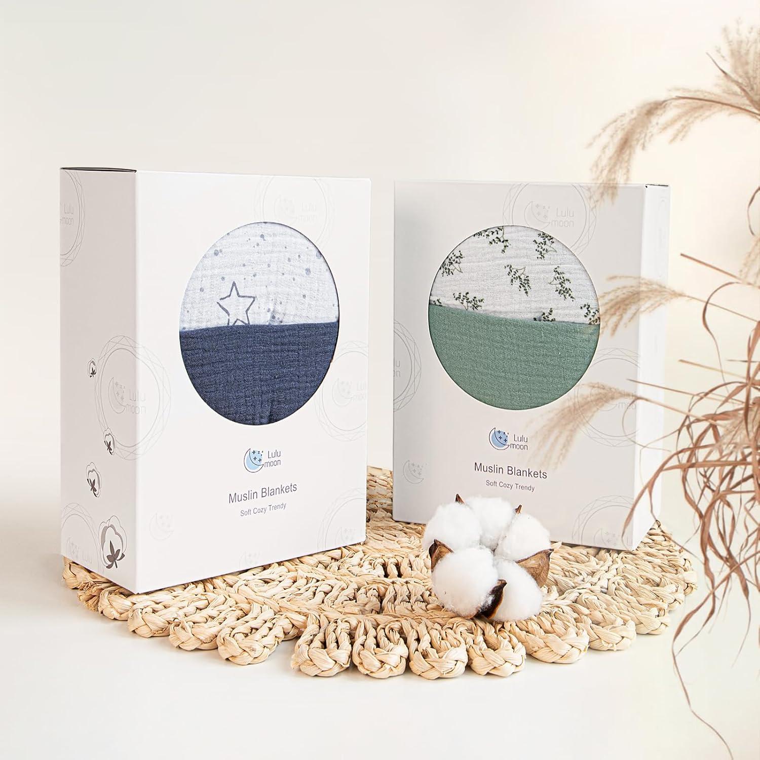 Manta de Muselina Lulu Moon 119x119 cm Estrella Azul