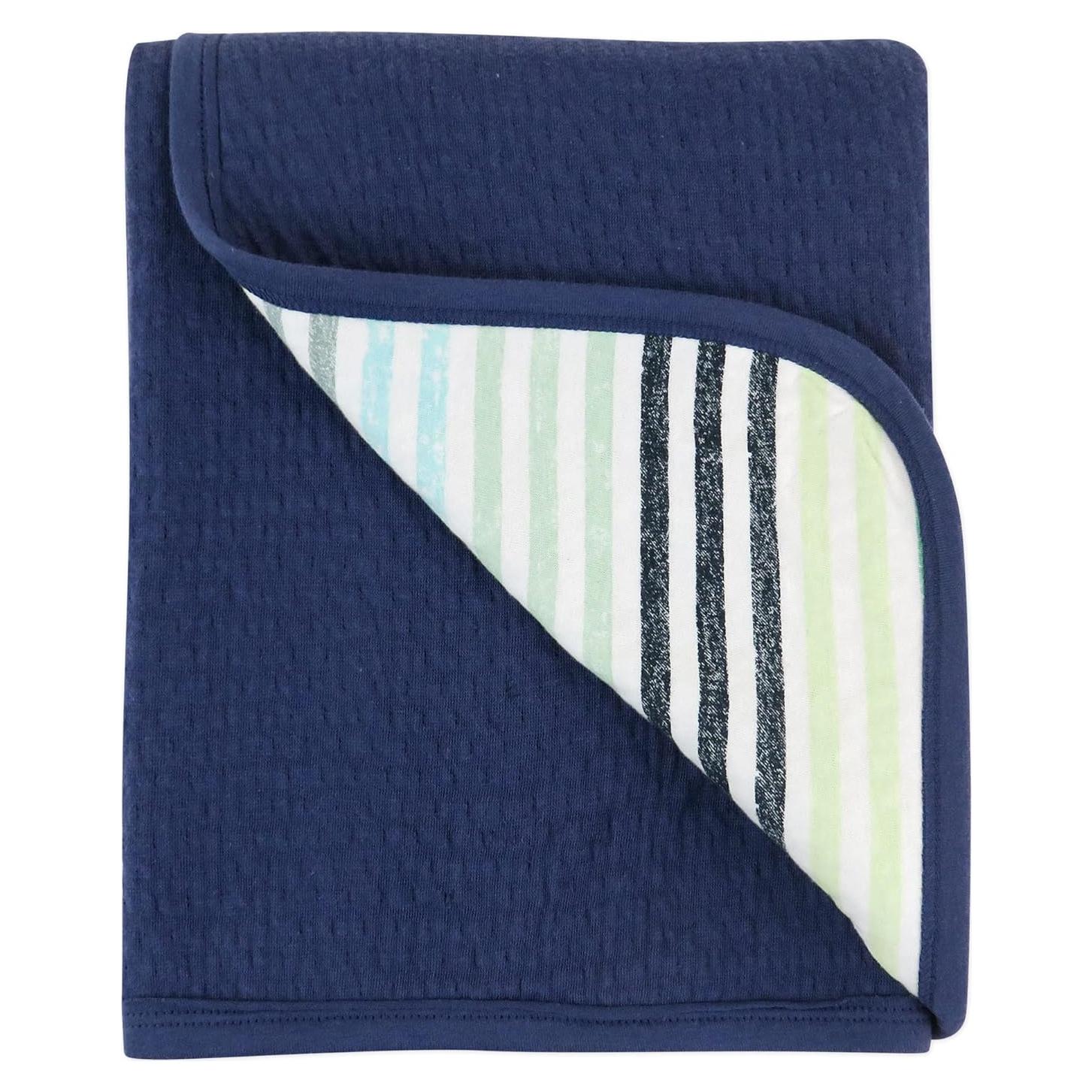 Manta Reversible Matelasse HonestBaby 100% Algodón Orgánico Rayas Arcoíris