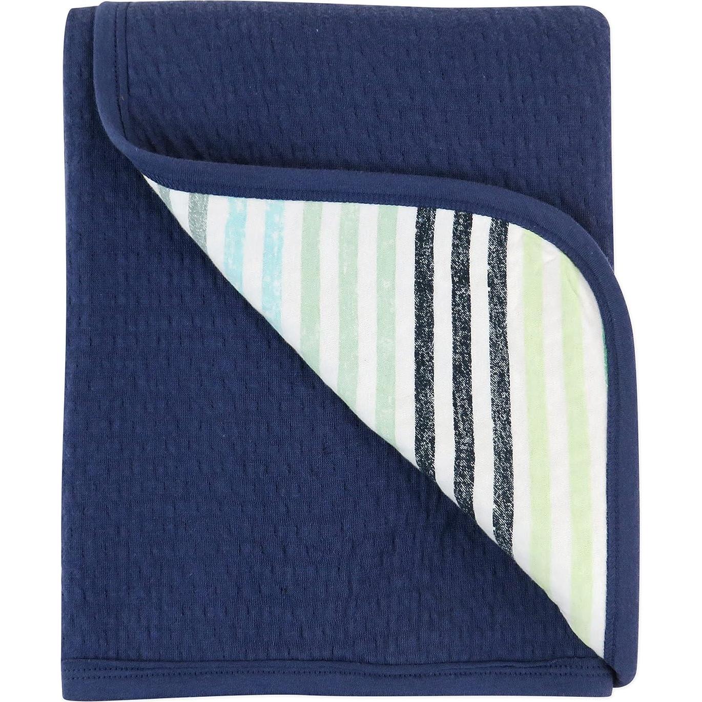 Manta Reversible Matelasse HonestBaby 100% Algodón Orgánico Rayas Arcoíris