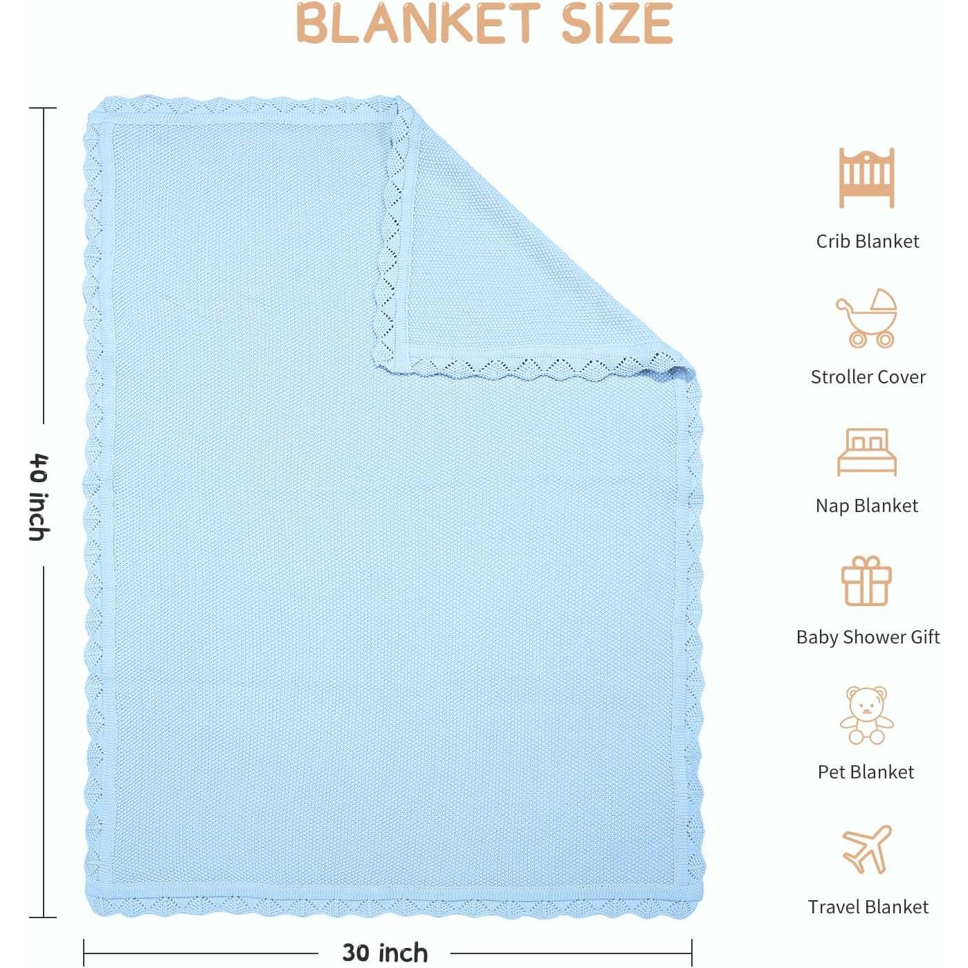 Manta para Bebé TRENDSTITCH 100% Algodón 76x102cm Azul Cielo