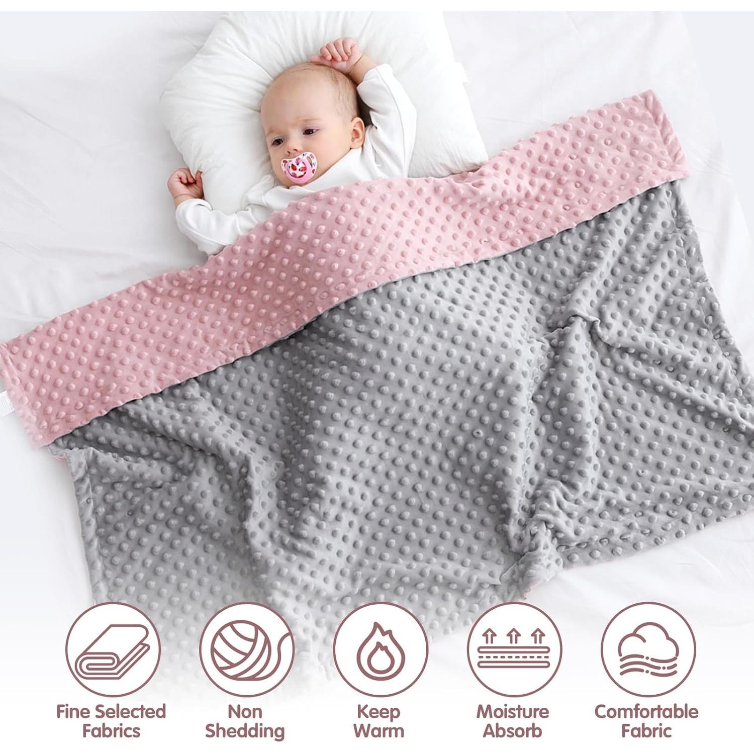 Manta para Bebé Kmilro Rosa 75x100cm Doble Capa Suave