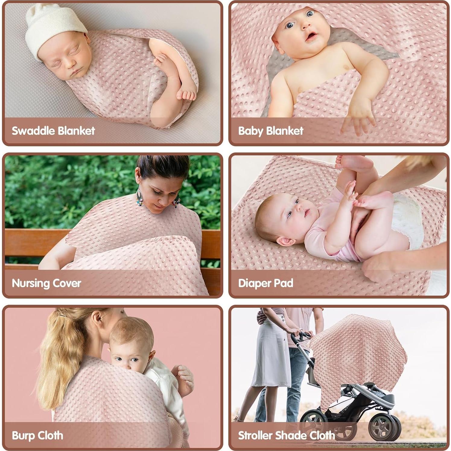 Manta para Bebé Kmilro Rosa 75x100cm Doble Capa Suave