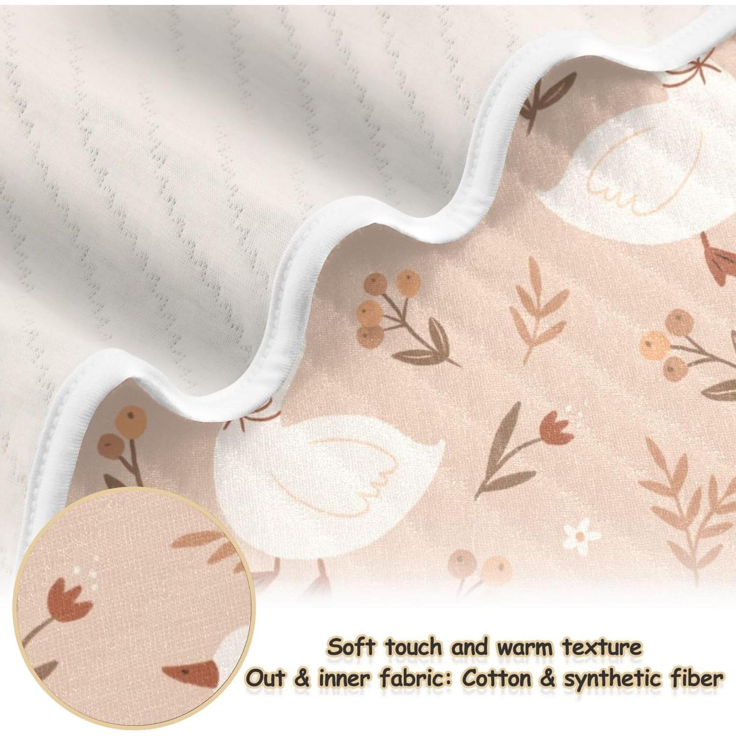 Manta para Bebés Qilmy Flores de Ganso 76x102 cm Algodón