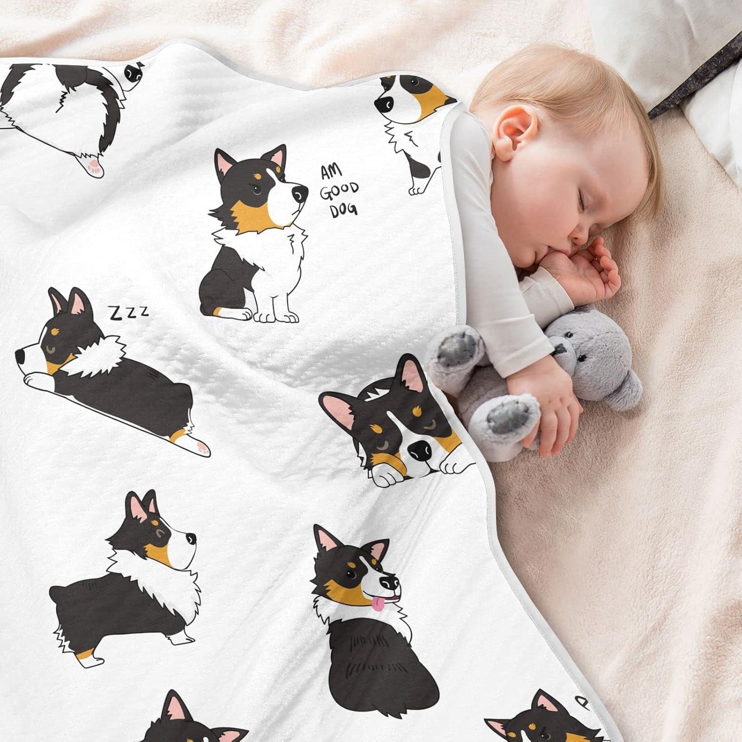 Manta de Envolver para Bebés vvfelixl Corgi 76x102 cm