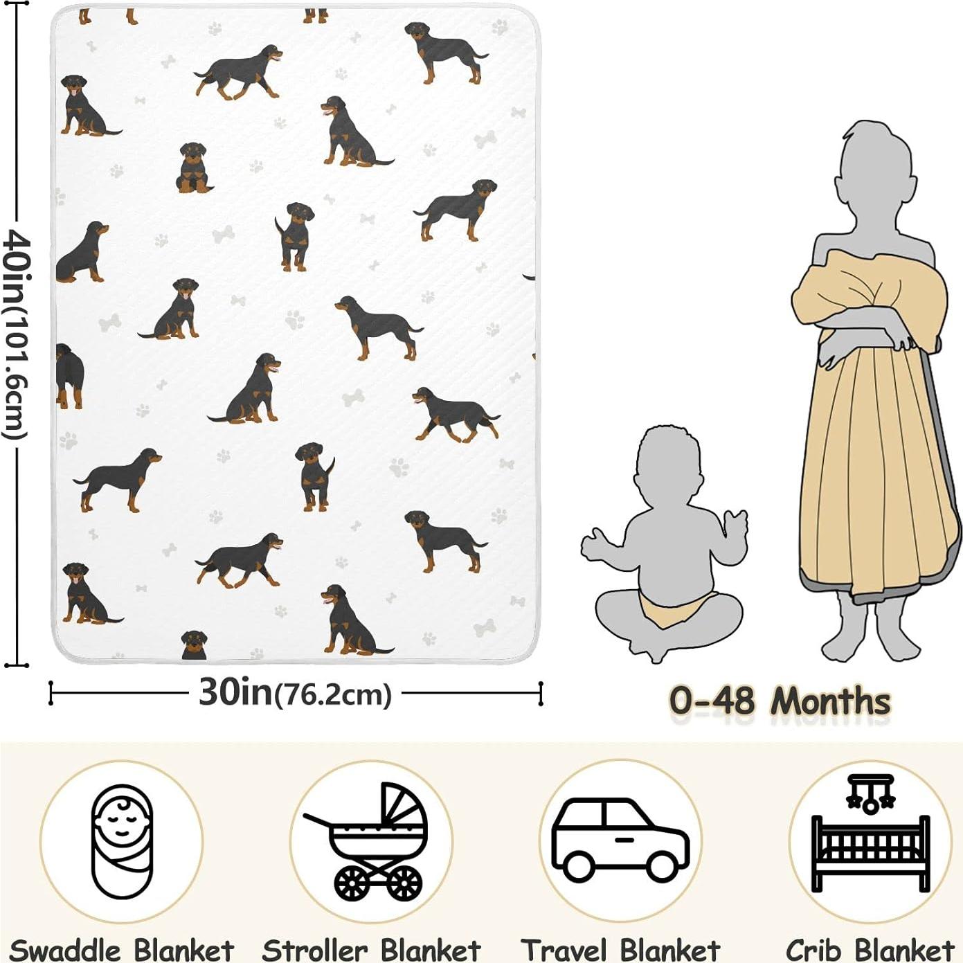 Manta de Envolver para Bebés vvfelixl Rottweiler 76x102 cm