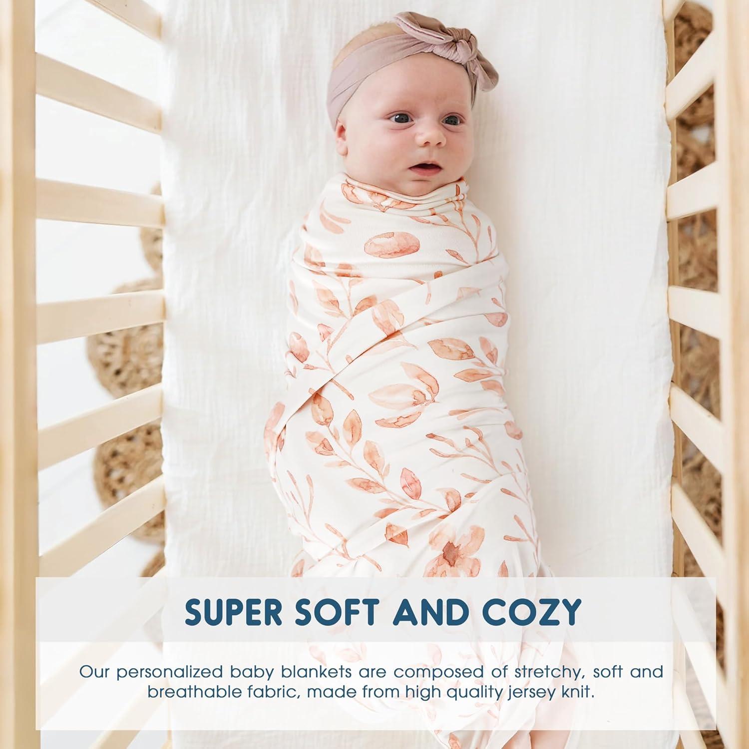 Mantas de Envolver para Bebés GRSSDER 86x112 cm Floral Rosa