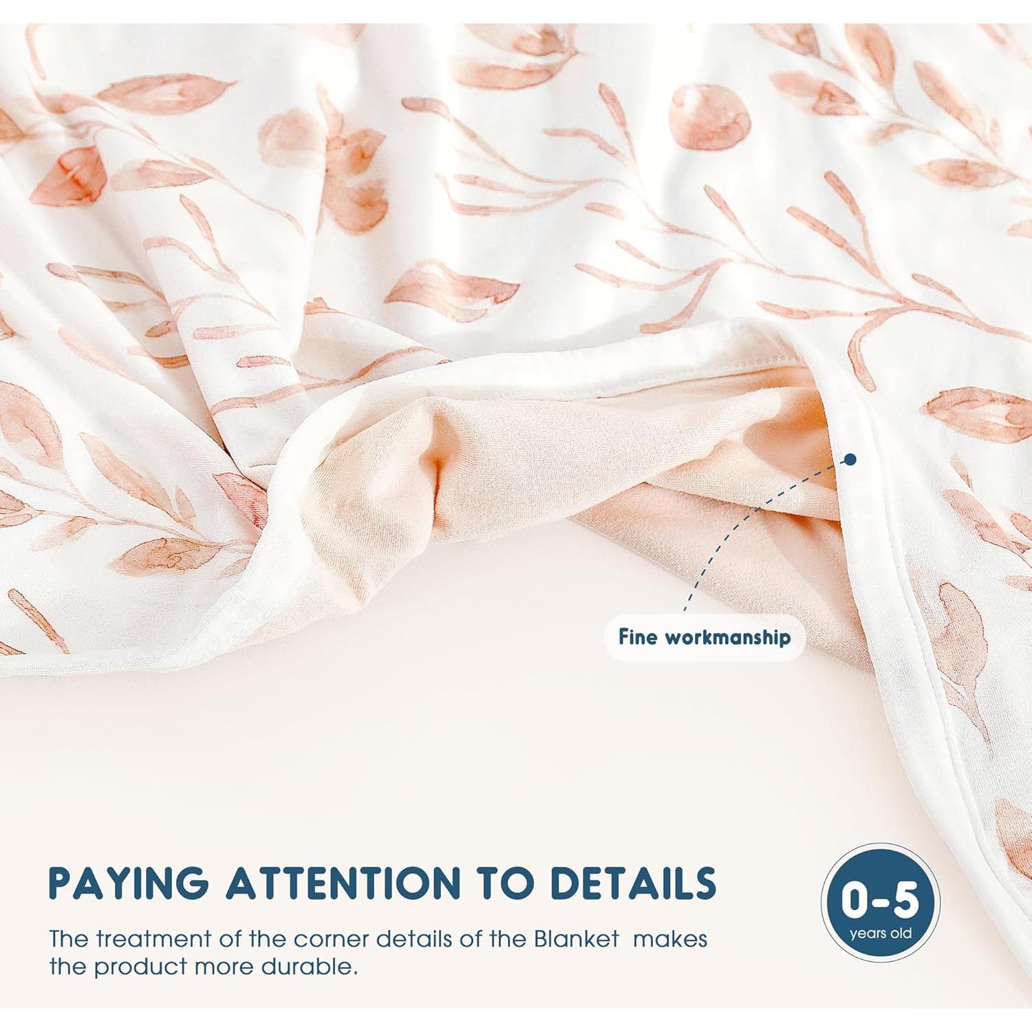 Mantas de Envolver para Bebés GRSSDER 86x112 cm Floral Rosa