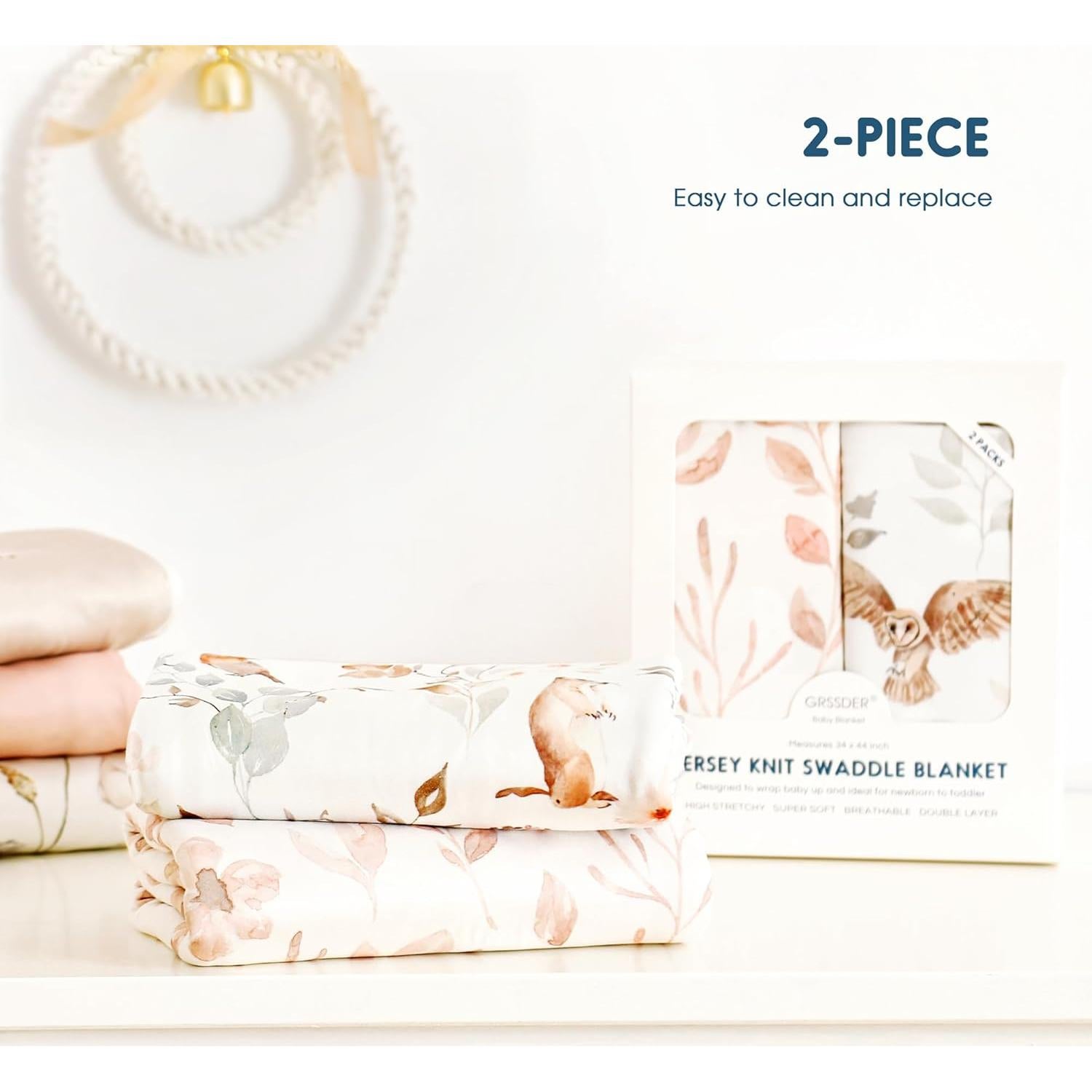 Mantas de Envolver para Bebés GRSSDER 86x112 cm Floral Rosa